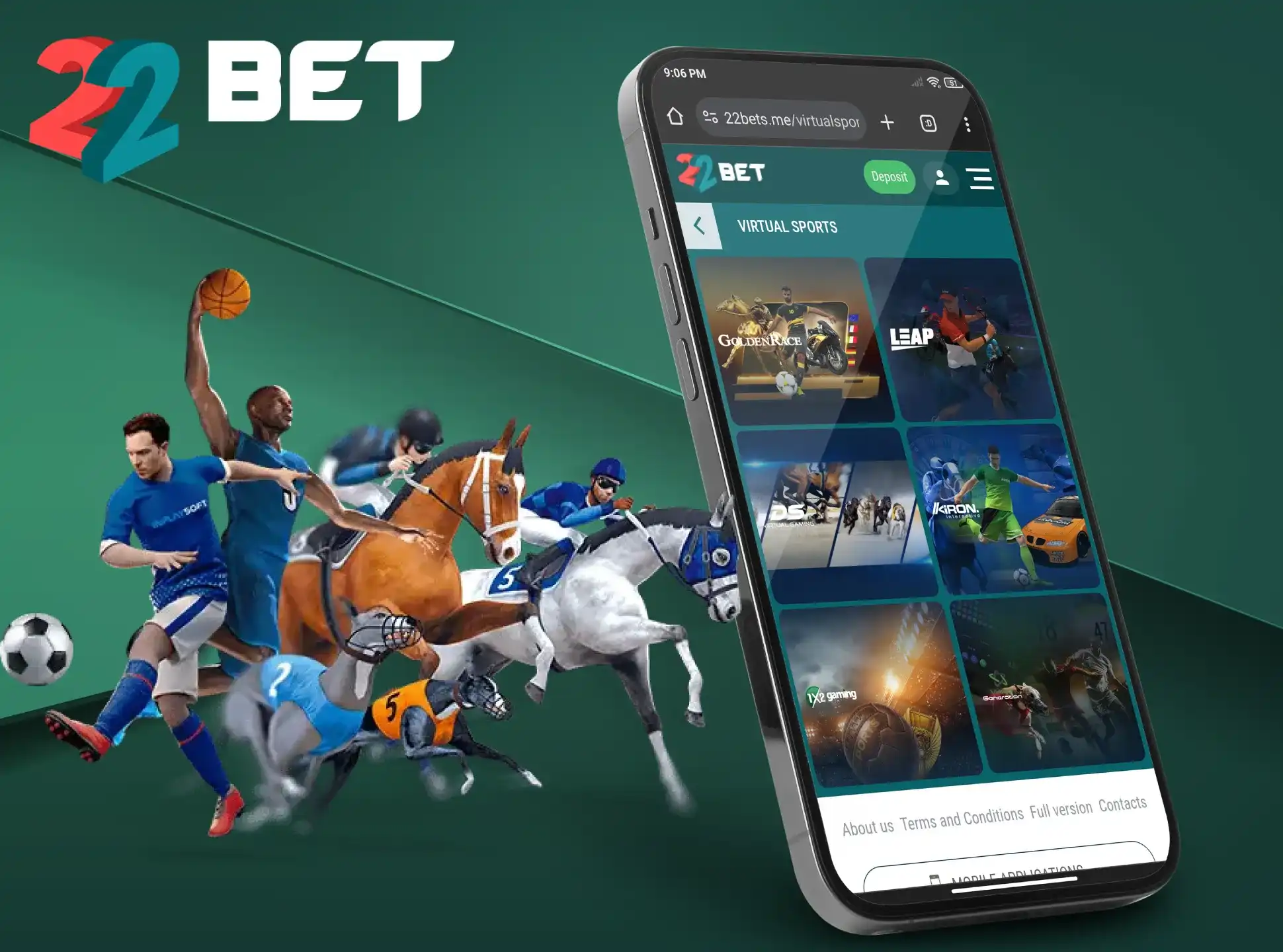 Bet on virtual sports anytime on the 22Bet app.