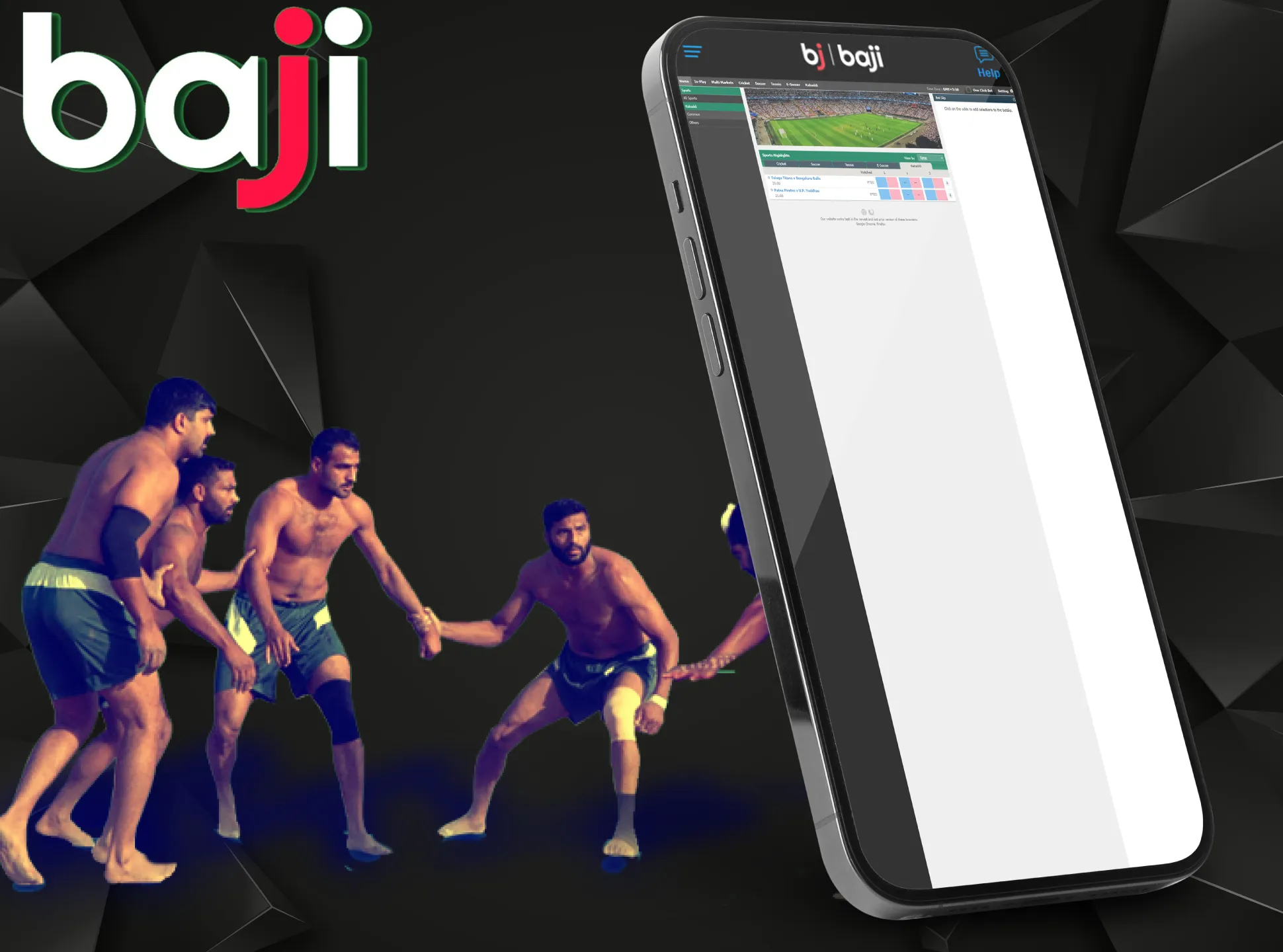 Place bets on the kabaddi matches in the Baji app.