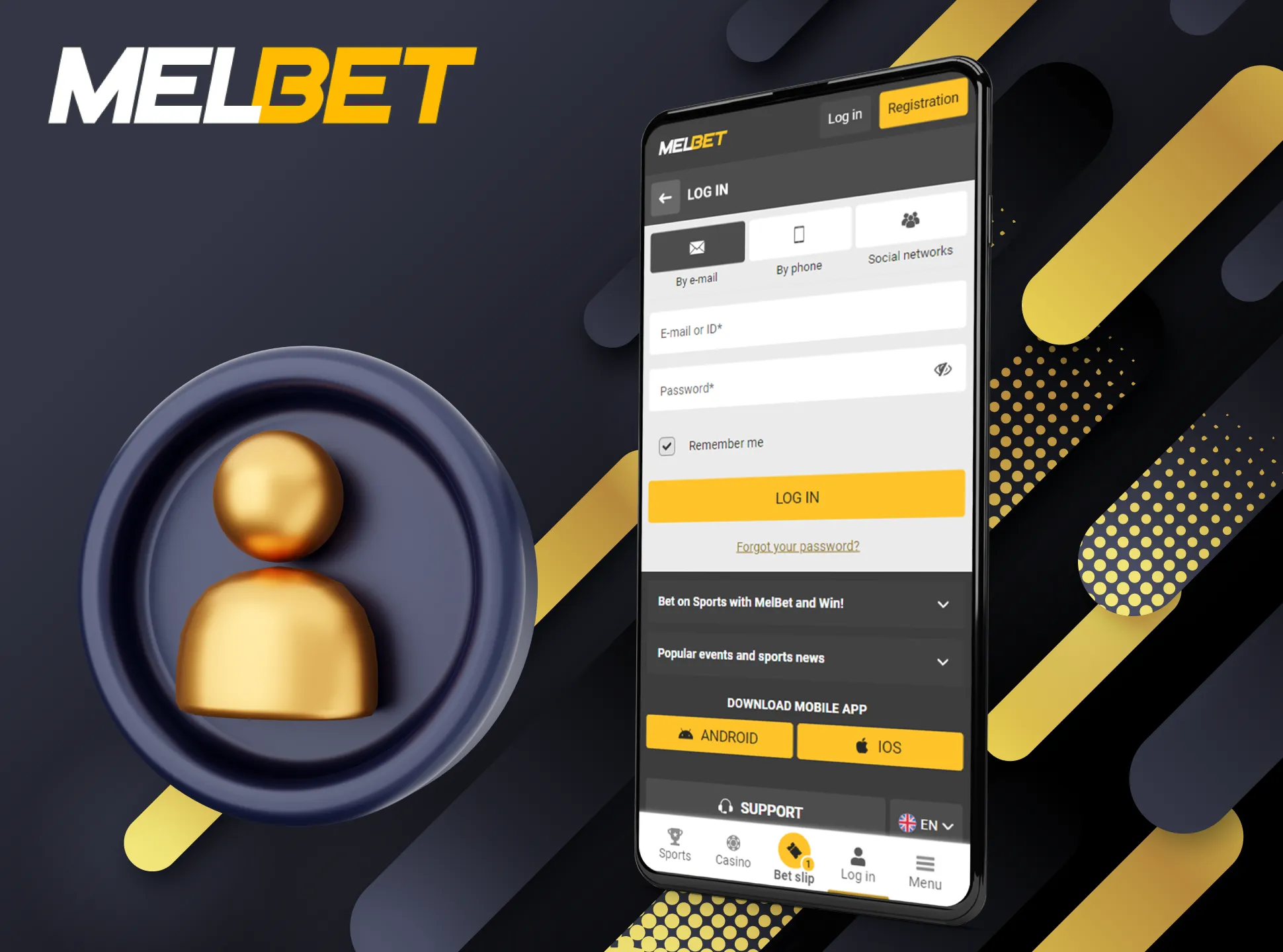 You can also log in to Melbet right in the app.