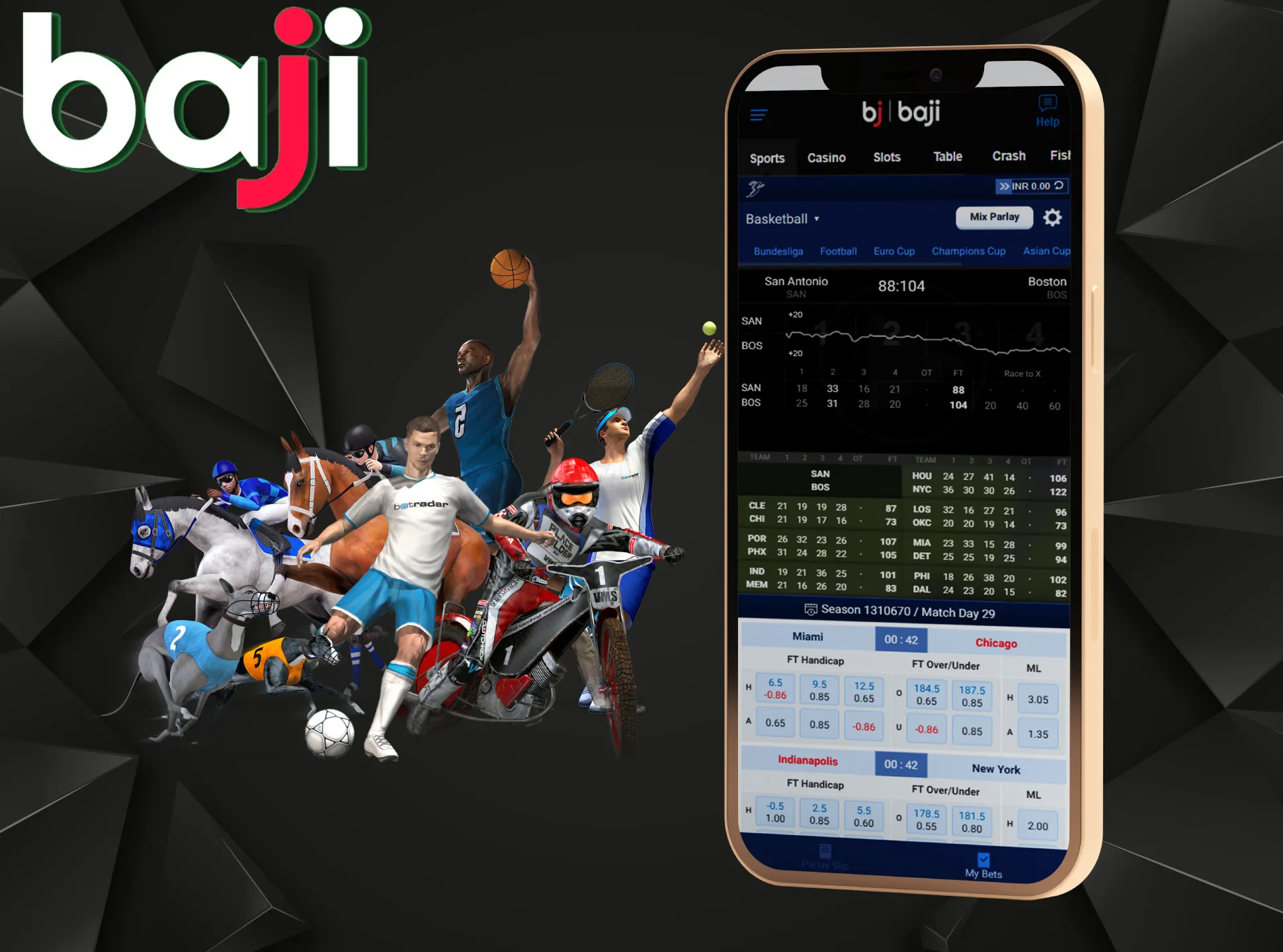 There are also different virtual sports markets in the Baji sportsbook.