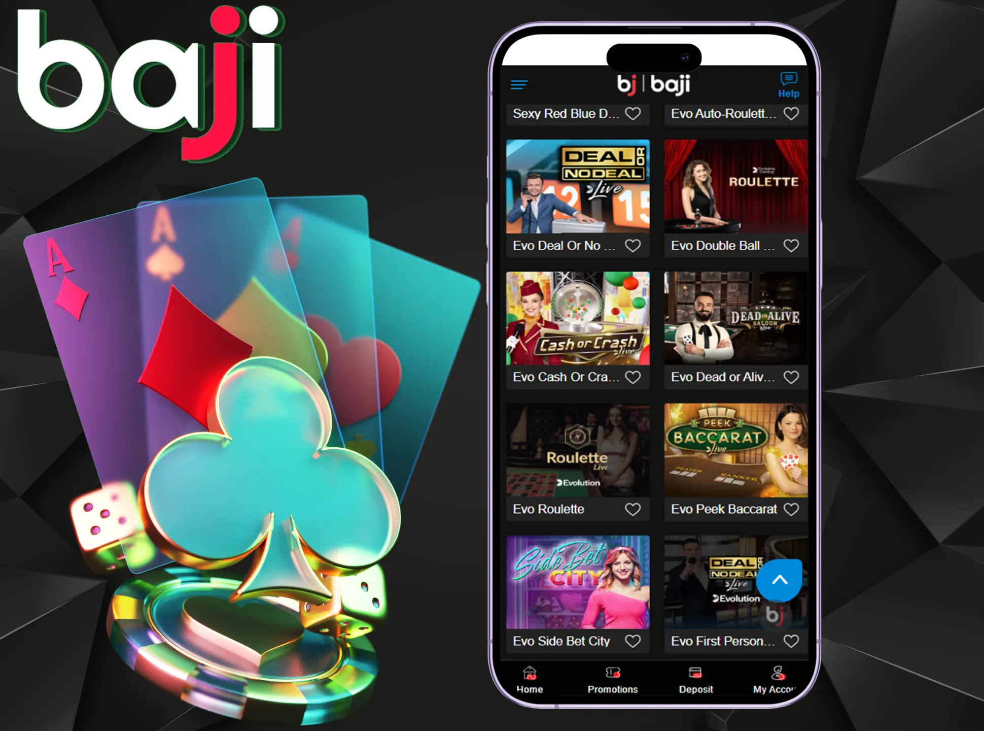 Baji casino cooperates with the best games providers.