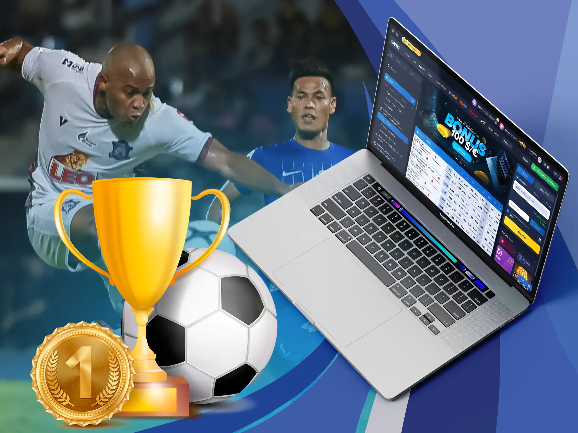 Players can place bets on the popular sport on the Indian Continent, receiving real money for it in football betting websites.