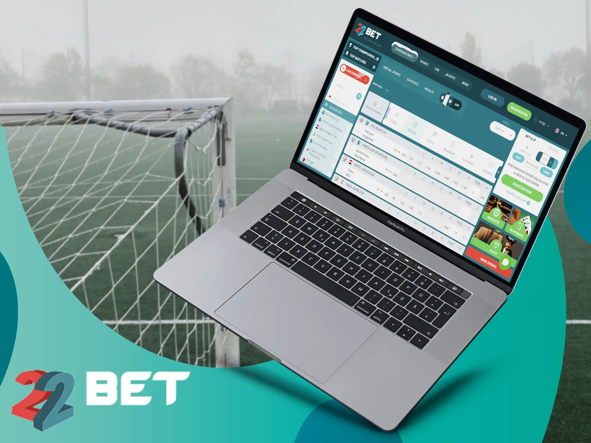Get access to the gambling section after installing the 22Bet on your smartphone or PC.