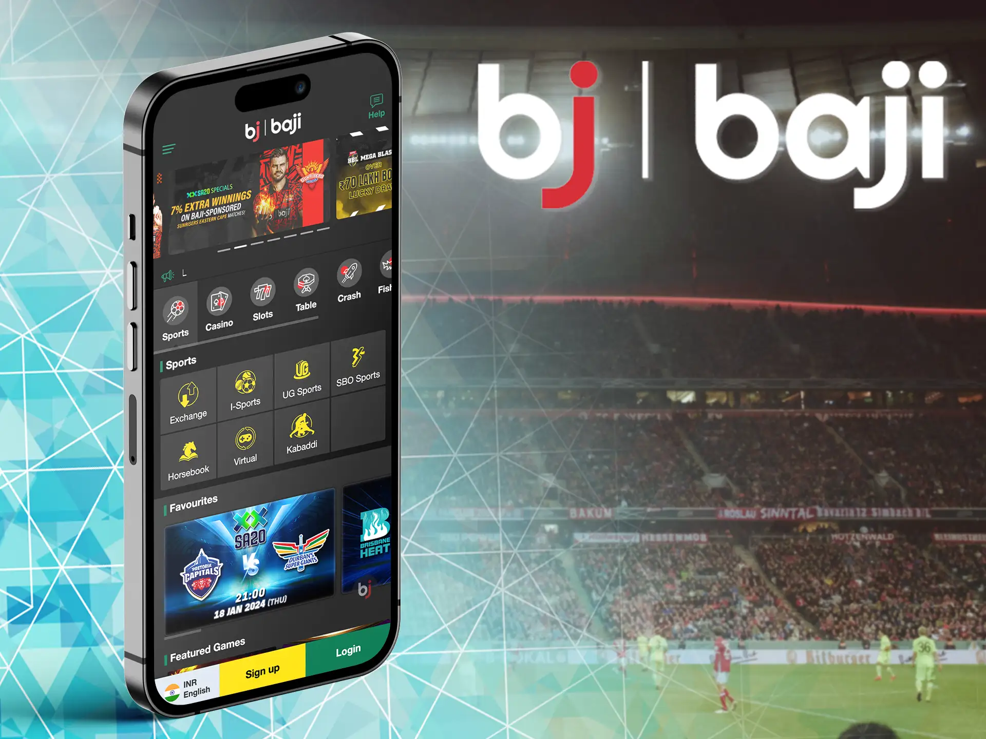 Place bets on bet online football in the Baji app.