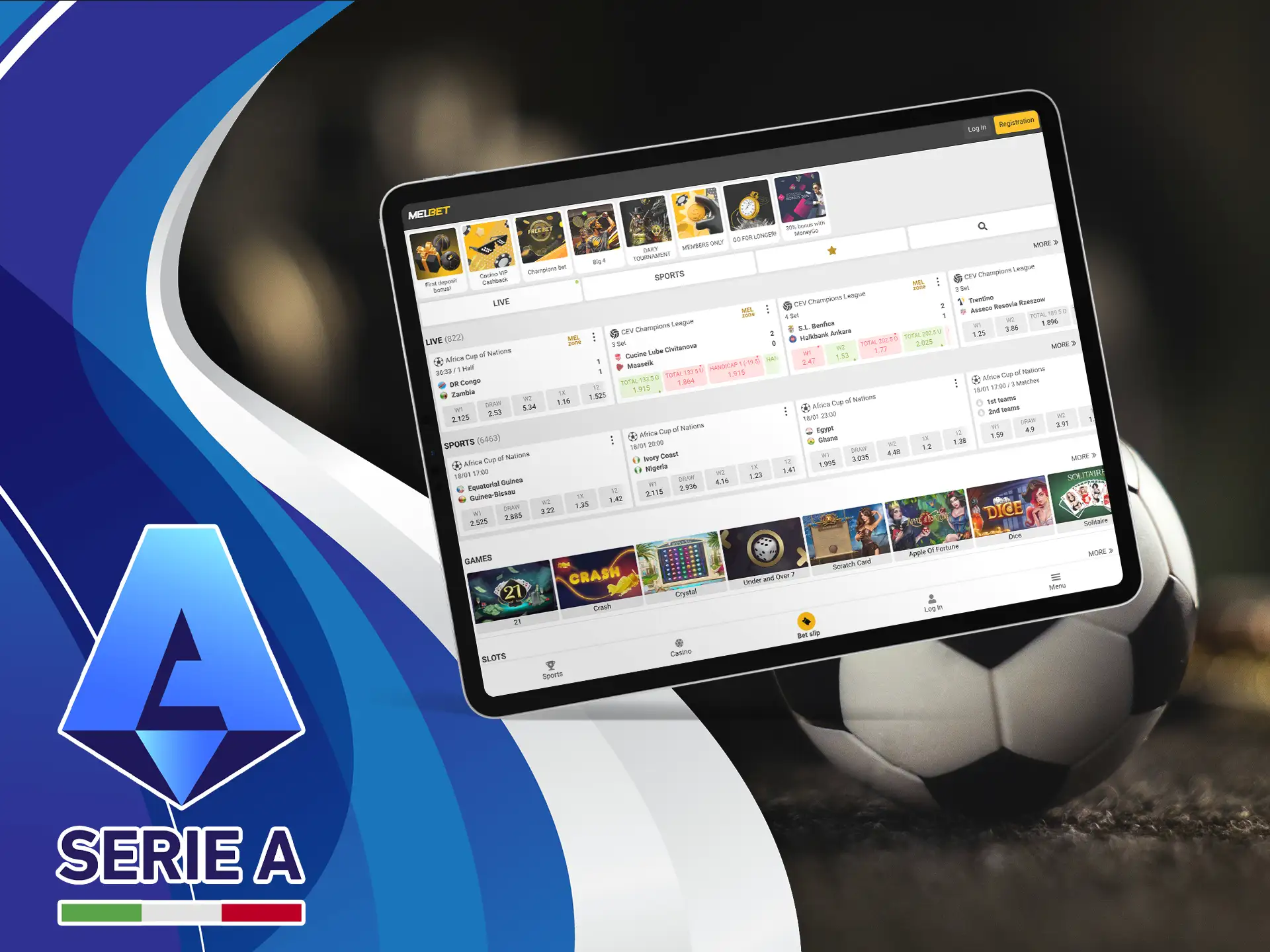 Almost all gaming platforms provide the opportunity to place bets on this league famous Inter, Juventus, Milan.