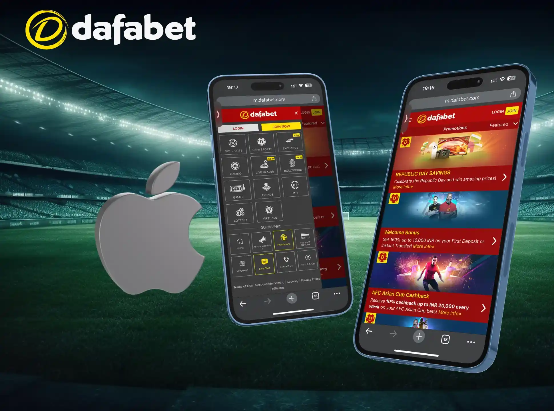 The Dafabet mobile app is compatible with the iOS operating system.