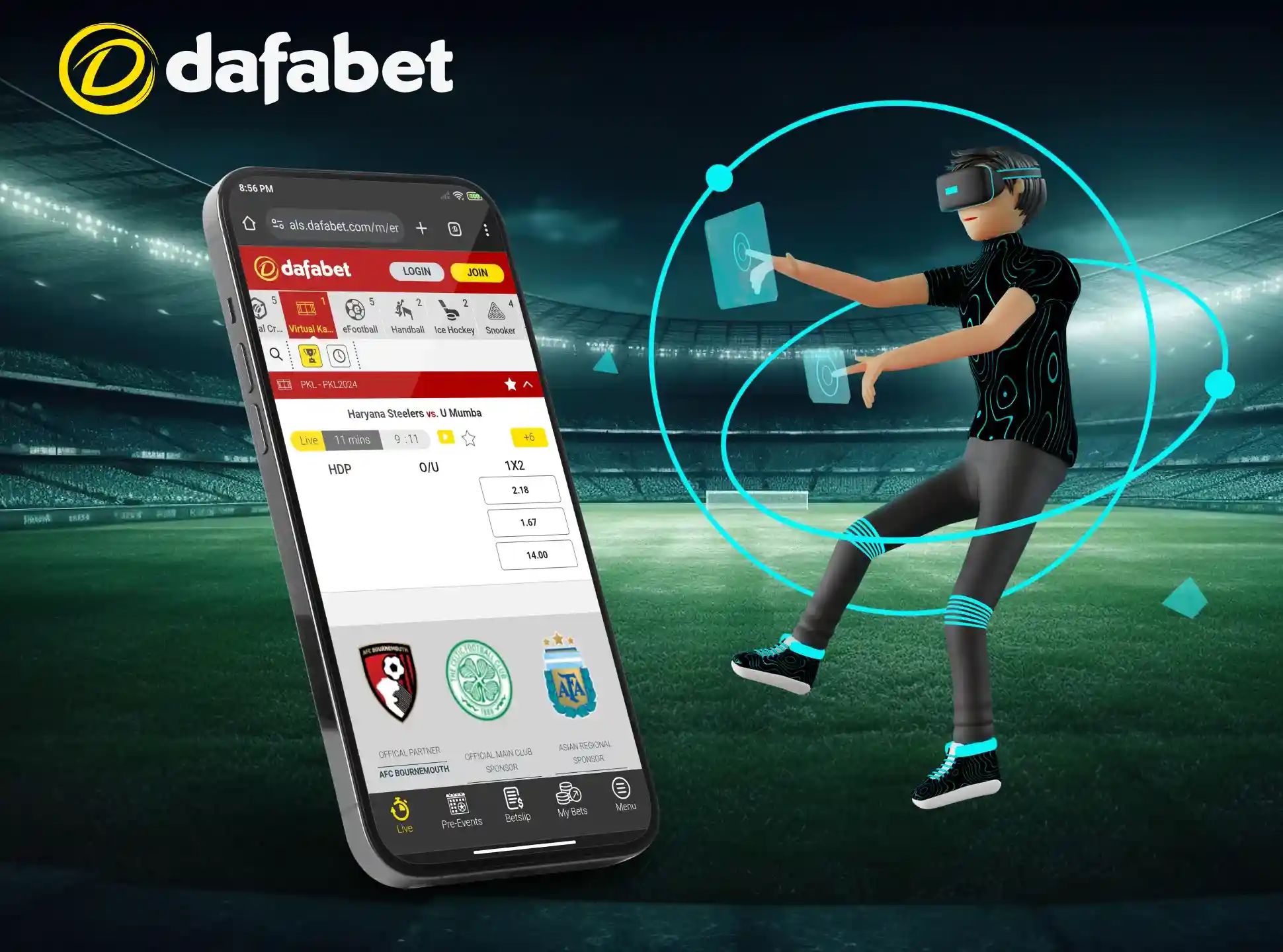Dafabet is the leader in virtual sports betting.