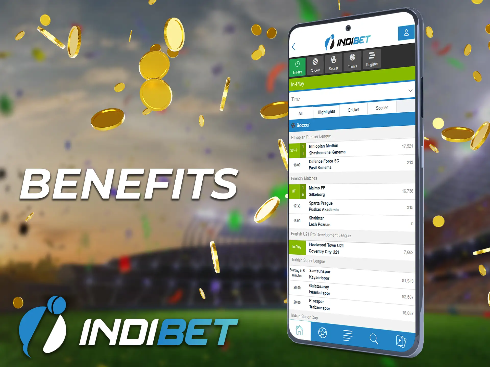 When you choose a betting app, pay your attention to the benefits of betting through the Indibet app.