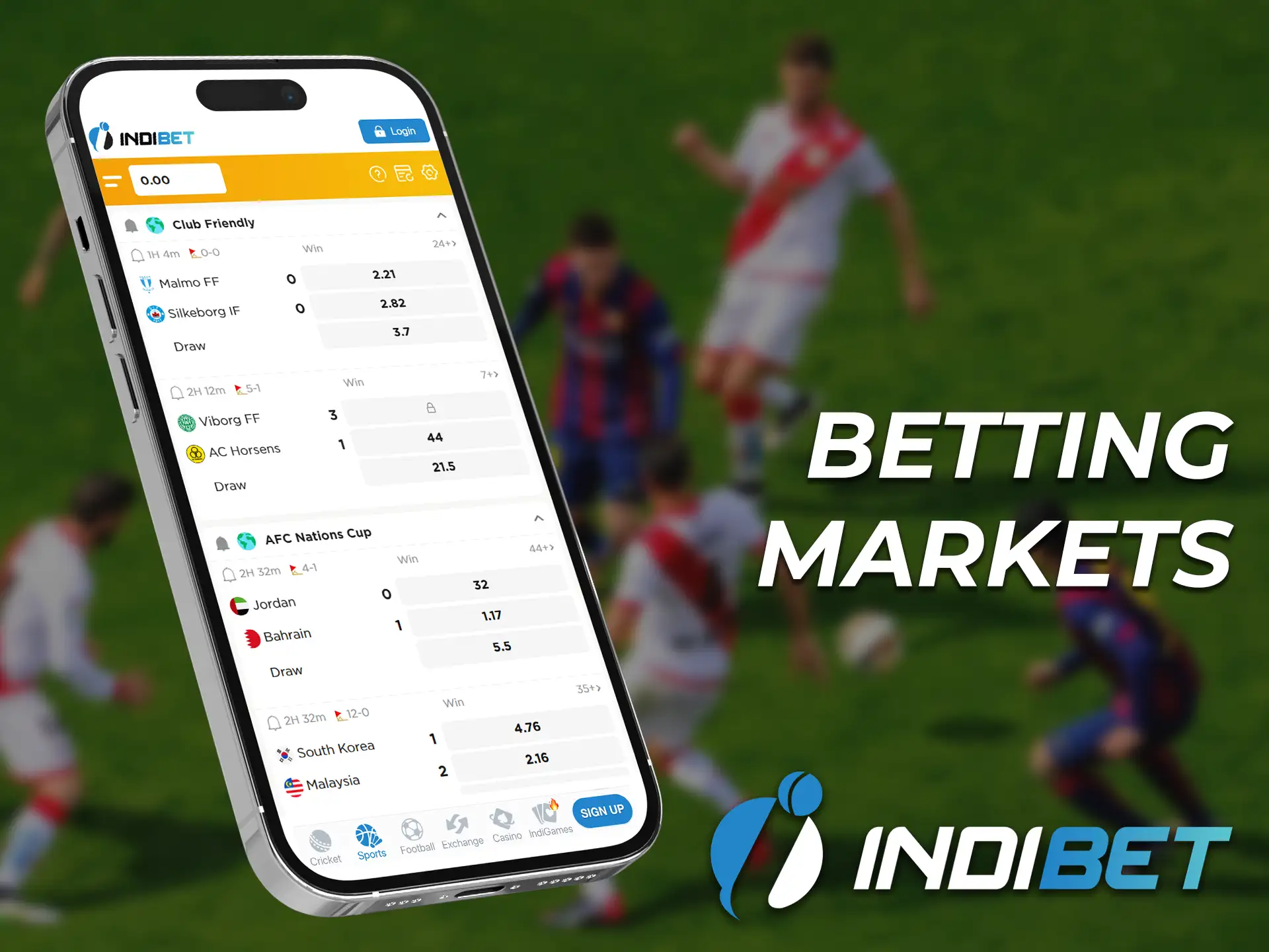 There are dozens of betting markets available to players on the Indibet app.