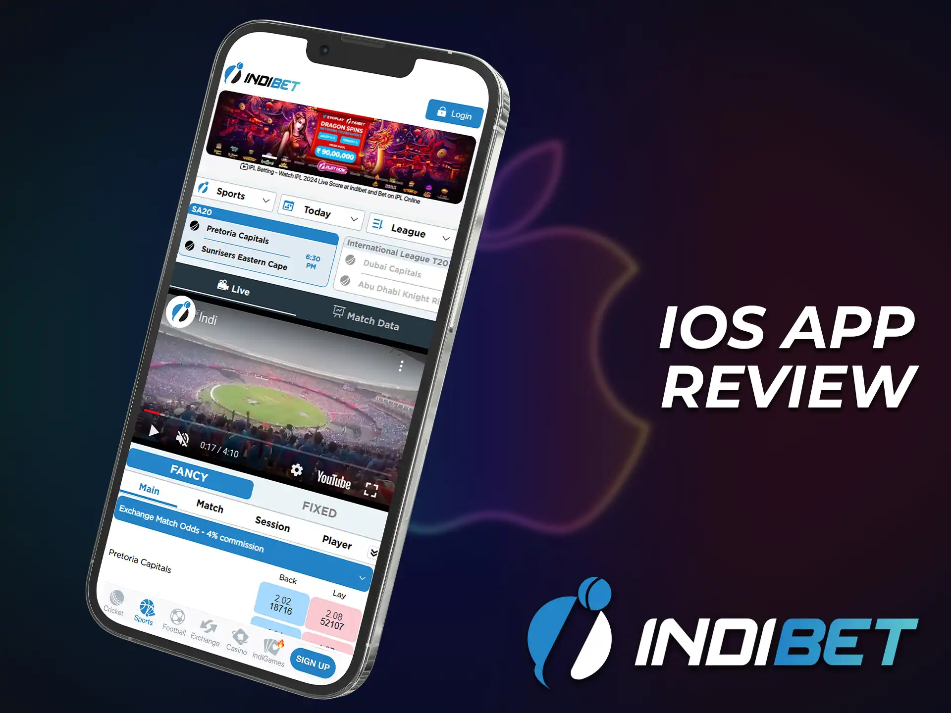 Indibet app for iOS is currently under development.