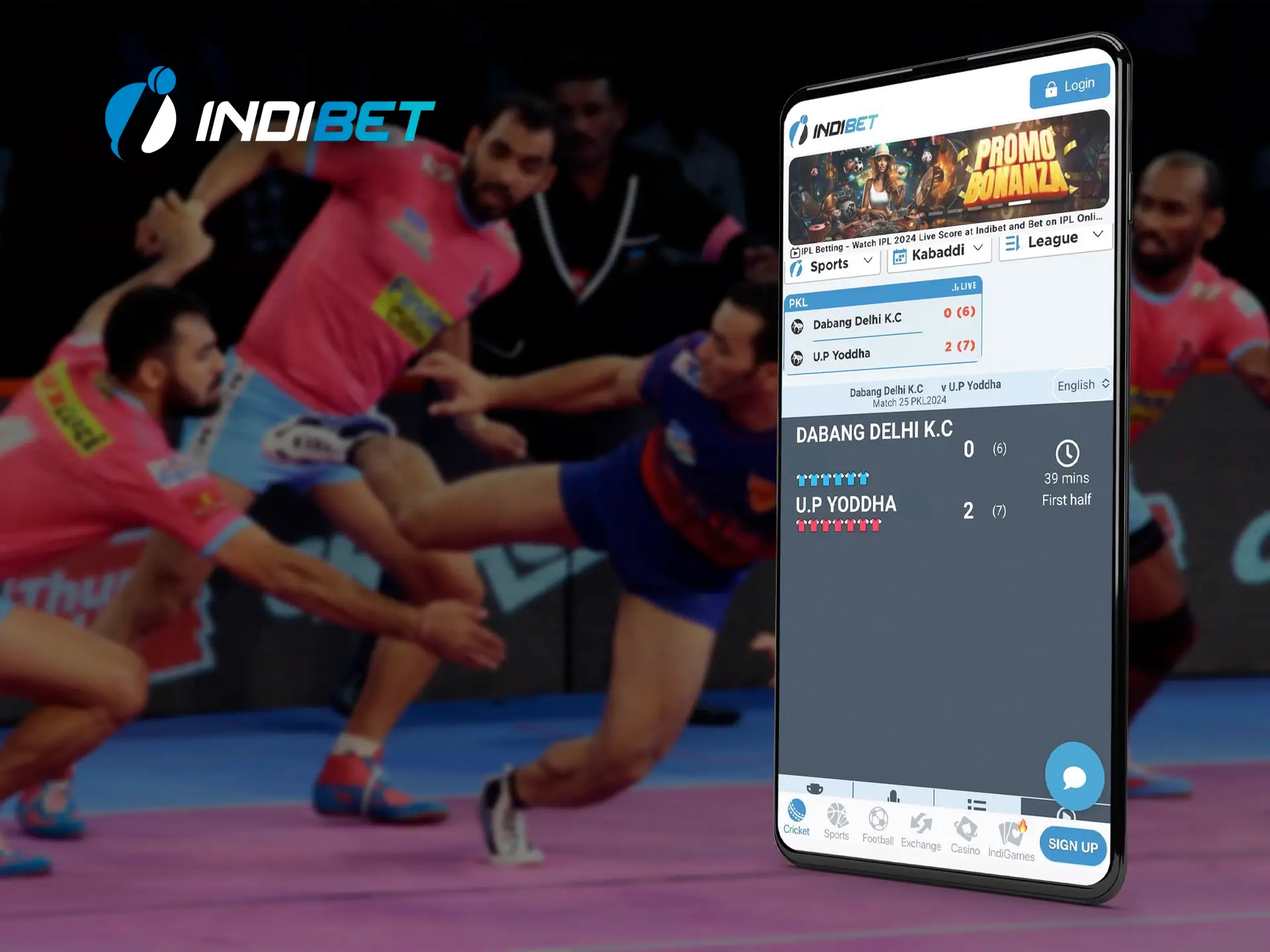 The Indibet app adapts perfectly to any mobile device and so you can quickly make a prediction on the Kabaddi game.