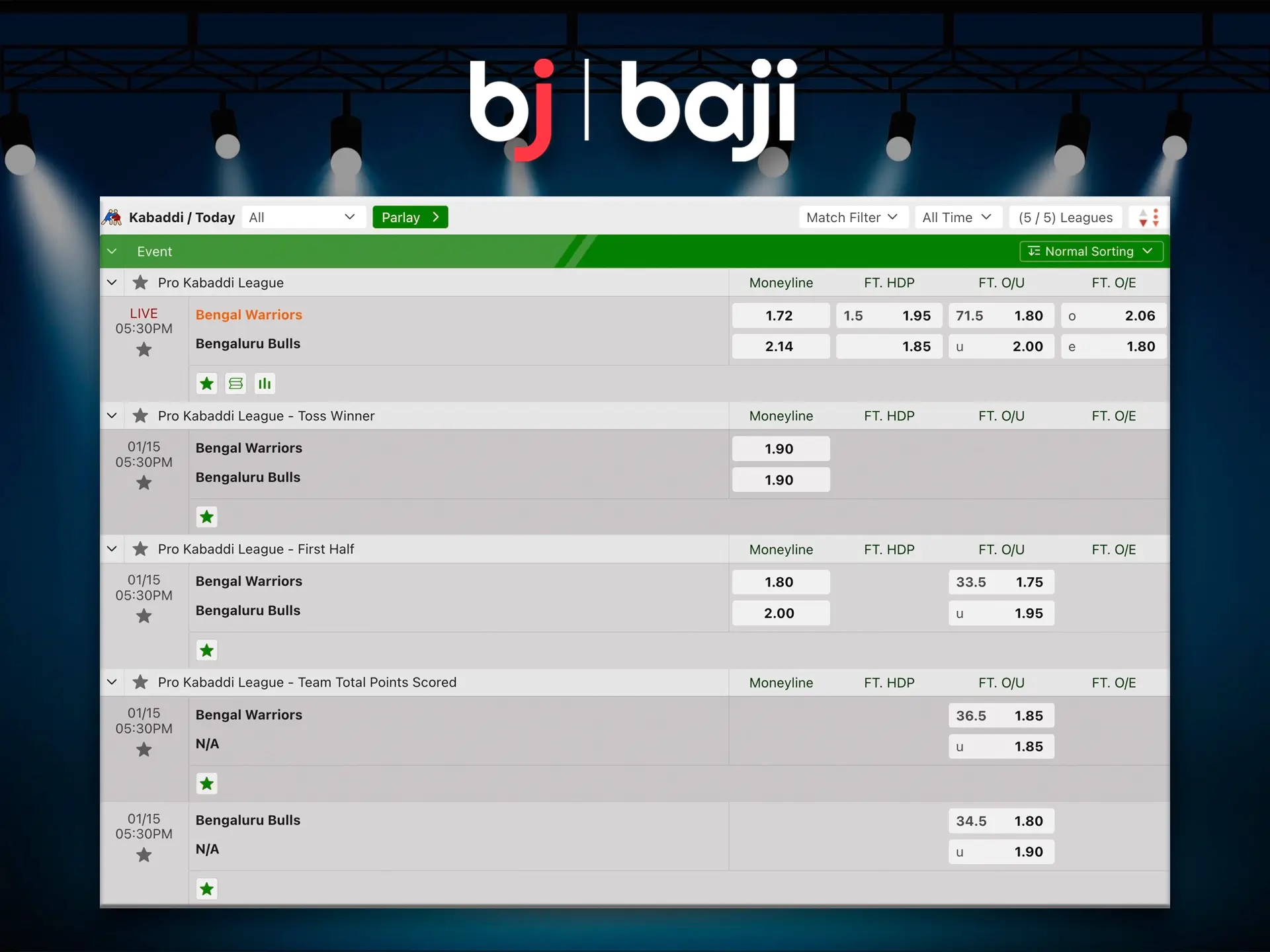 Baji is known for its quick and easy website where you can easily find Kabaddi.