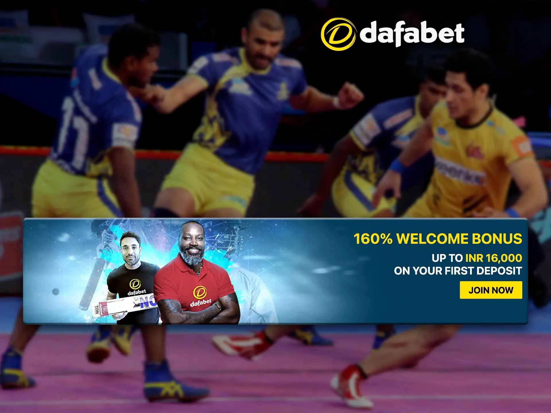 Dafabet gives spiffy bonuses on Kabaddi betting.