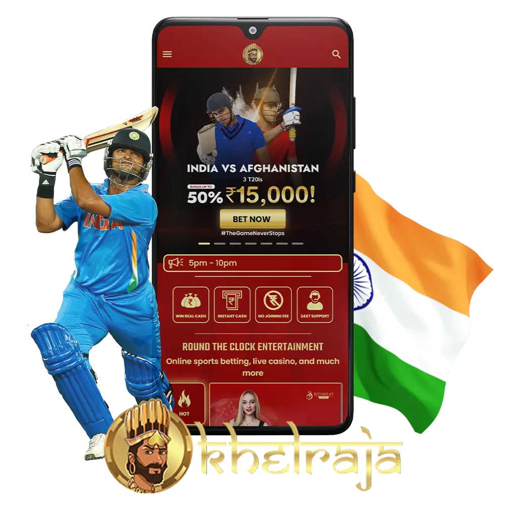 The widely functional Khelraja app for Android and iOS is available for Indian bettors.