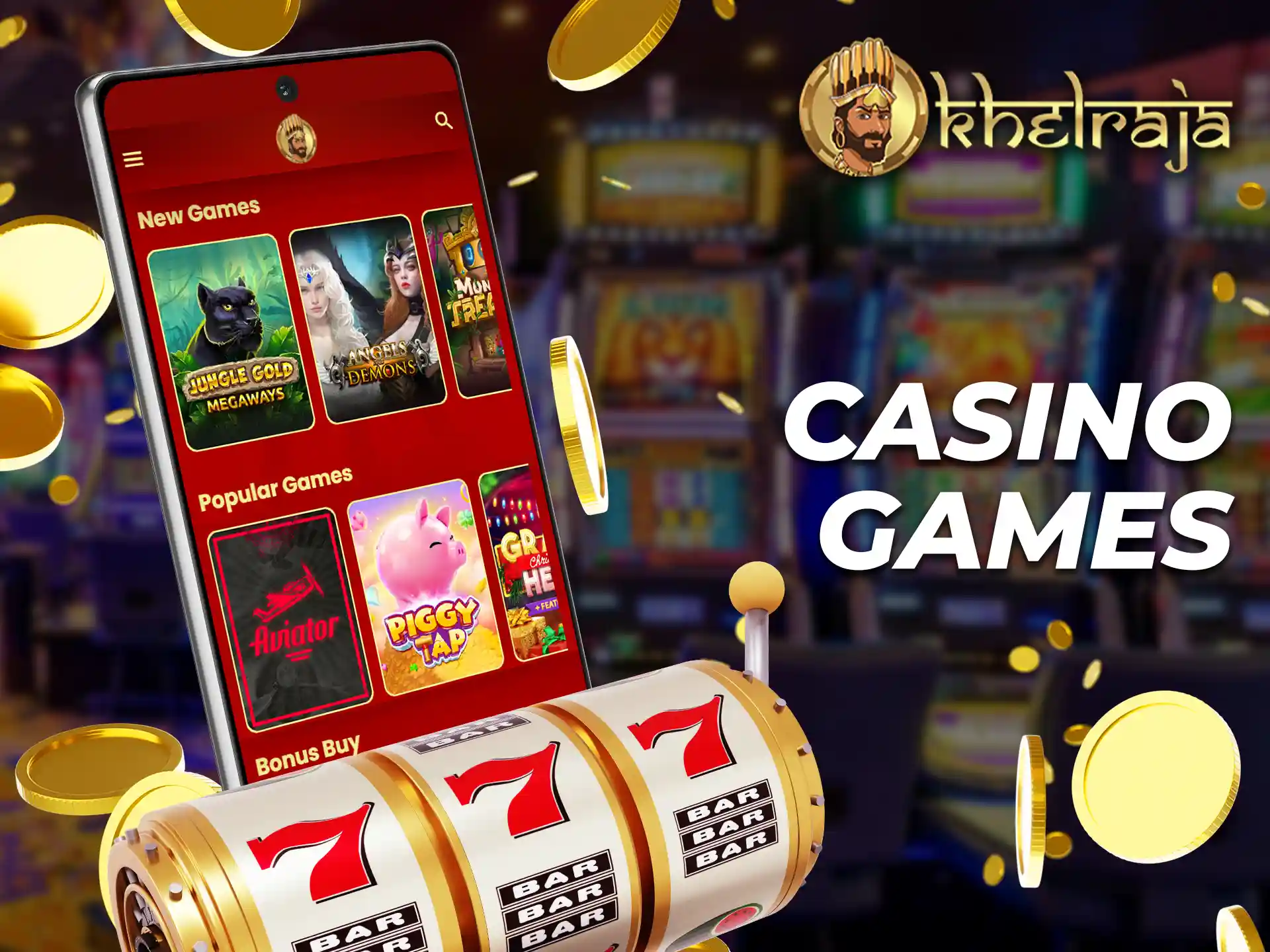 Hundreds of games and live casino games are available on the Khelraja app.
