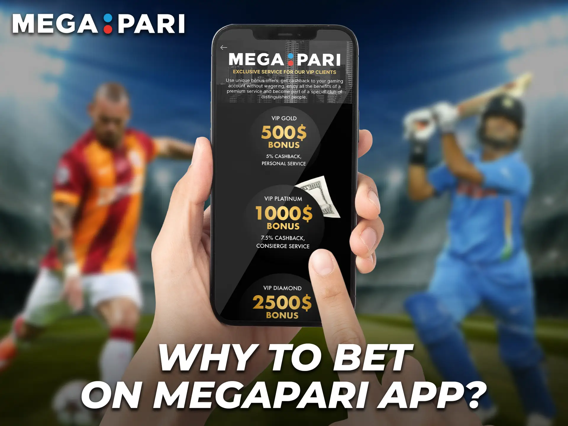 The Megapari app is characterized by convenience, easy sports betting and has the best selection of Casino games.