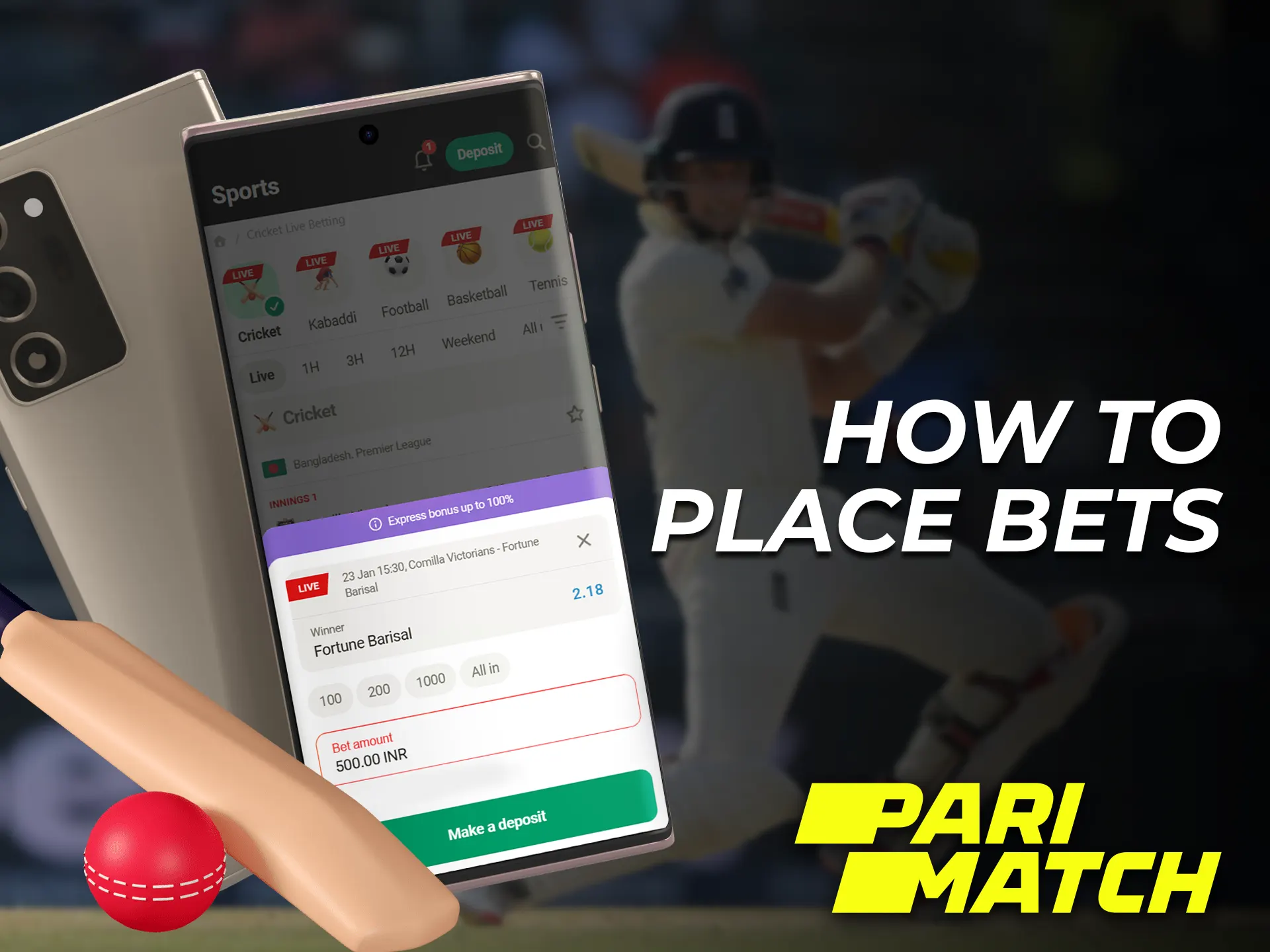 You can place bets in the Parimatch app immediately after making a deposit.