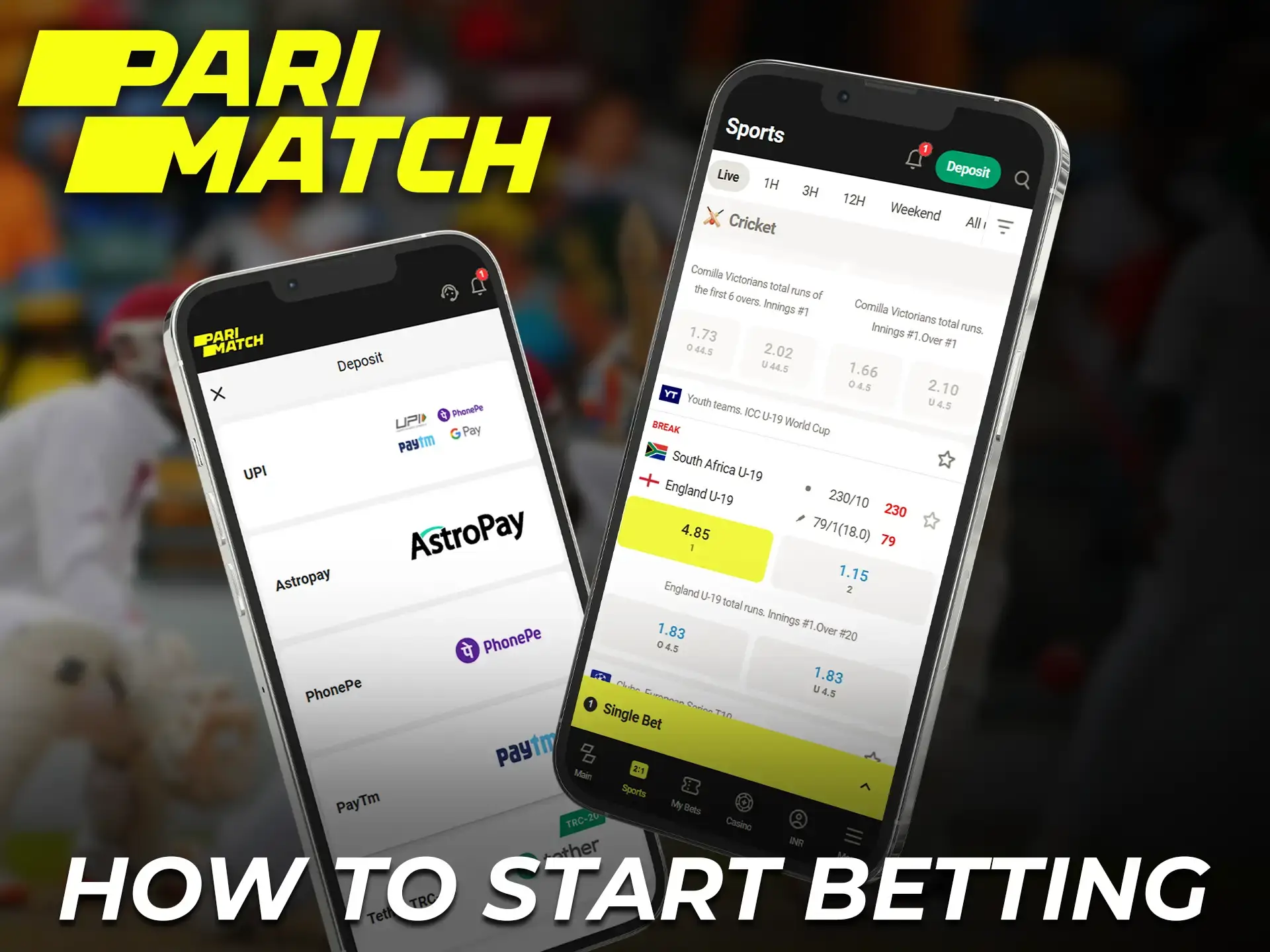 Read the instructions to properly start betting in the Parimatch mobile app.