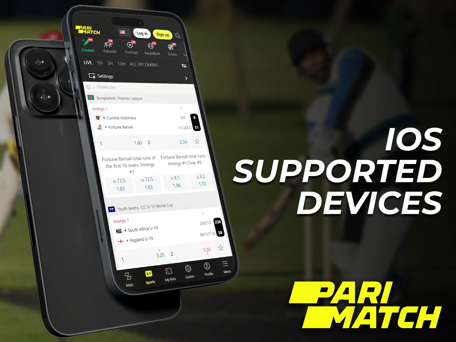 The Parimatch app runs on iOS version 10.0 or later.