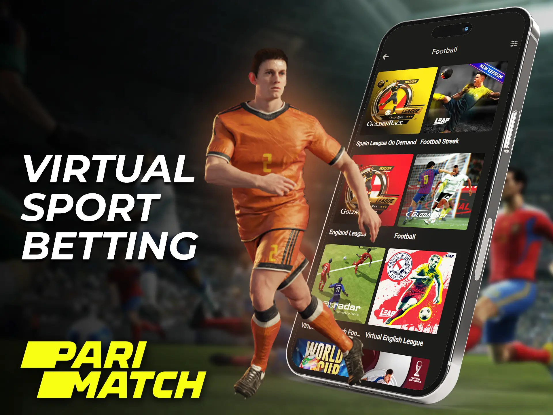 Bet on virtual sports with less risk in the Parimatch app.