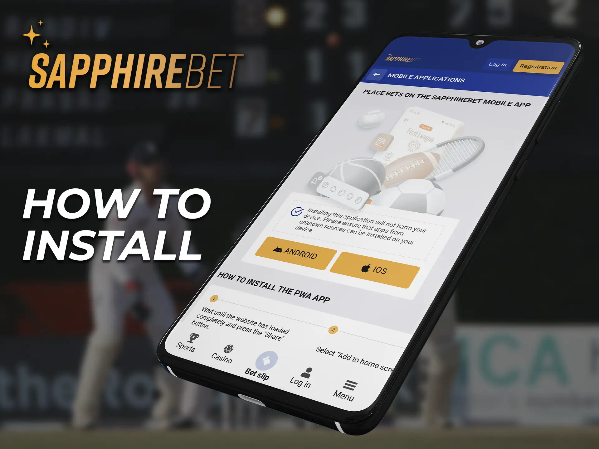 Use the instructions to install the SapphireBet app.