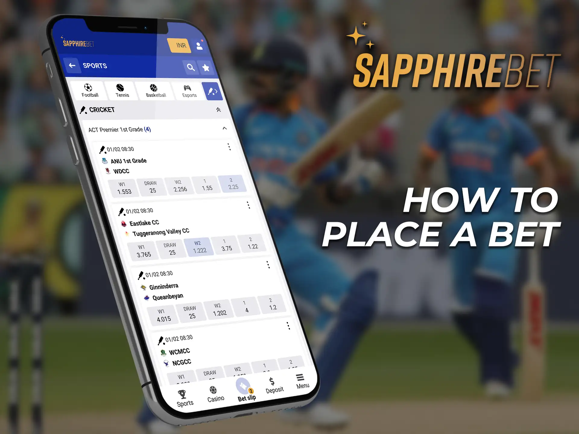 Sign up to start betting on the SapphireBet app.