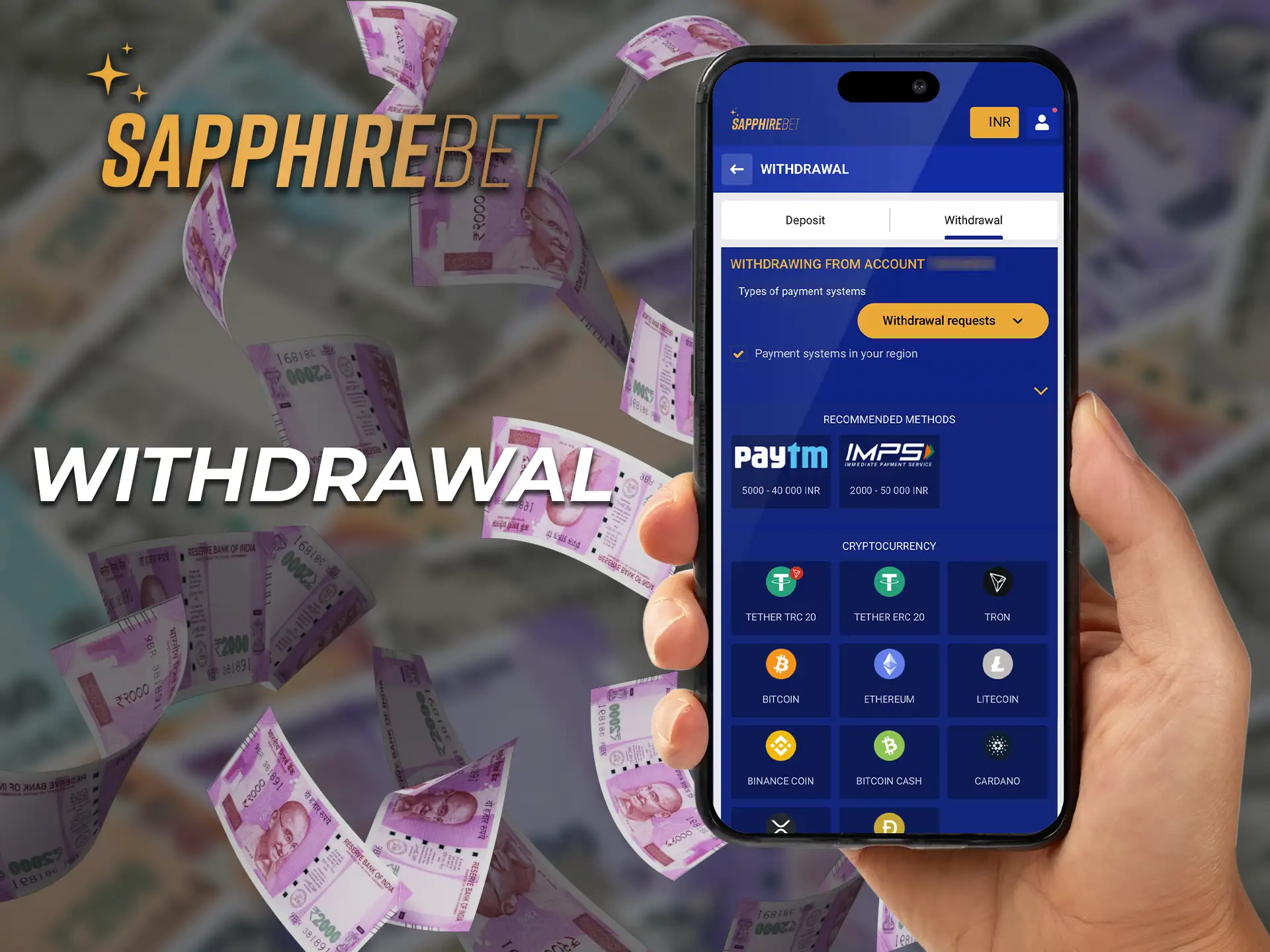 Log in and select your withdrawal method.