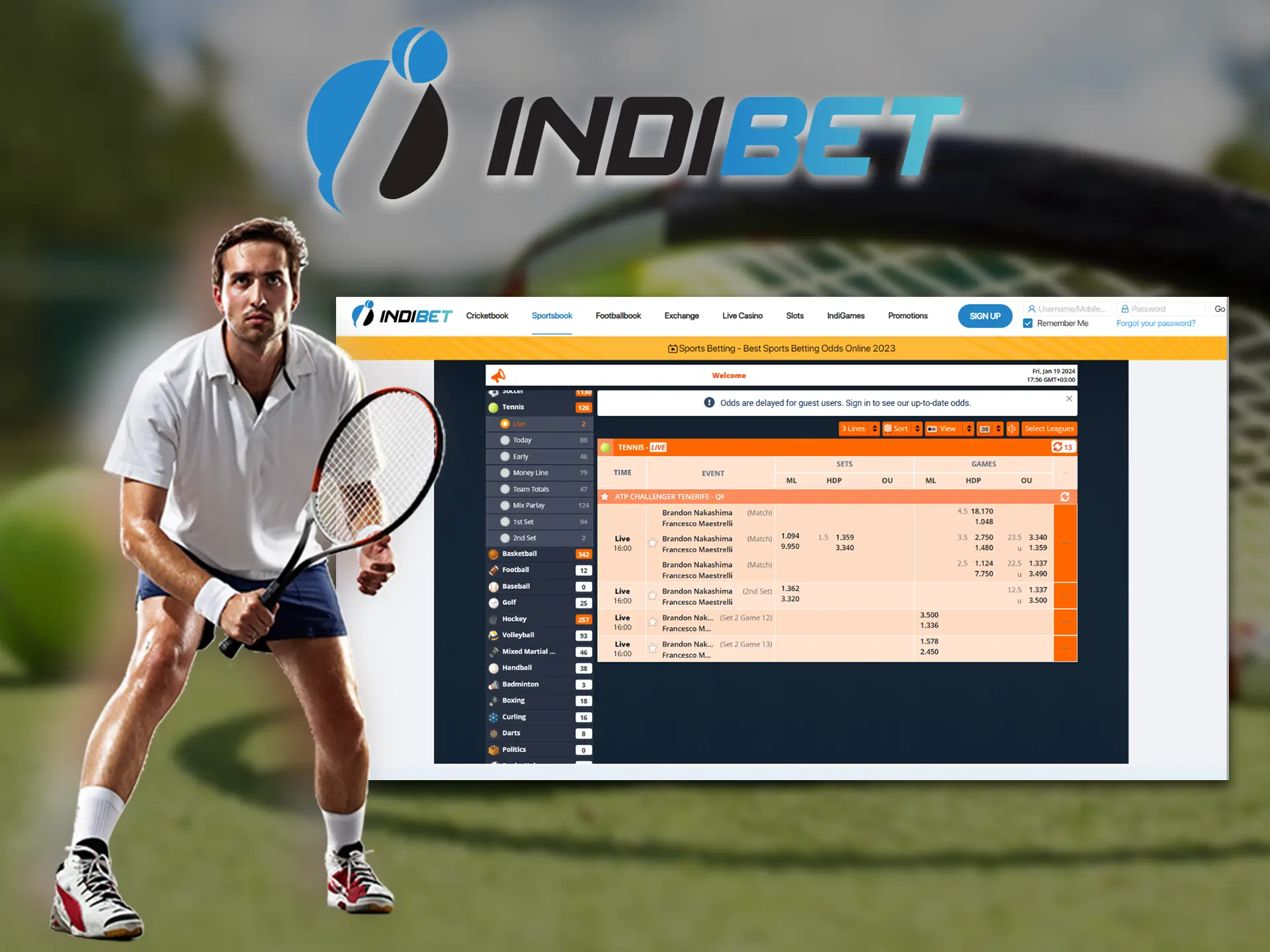 Live betting for Indian players is offered by Indibet bookmaker.