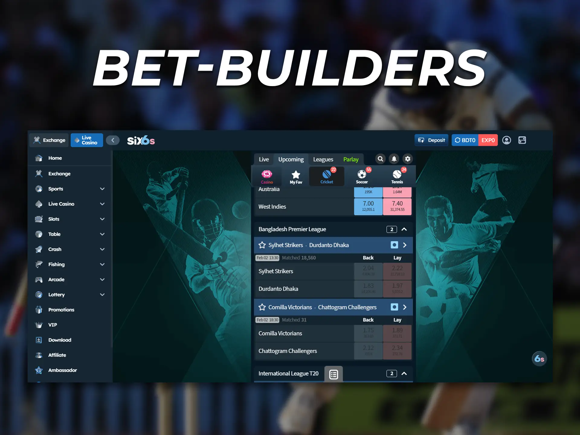 Create your custom bet via the bet builder.