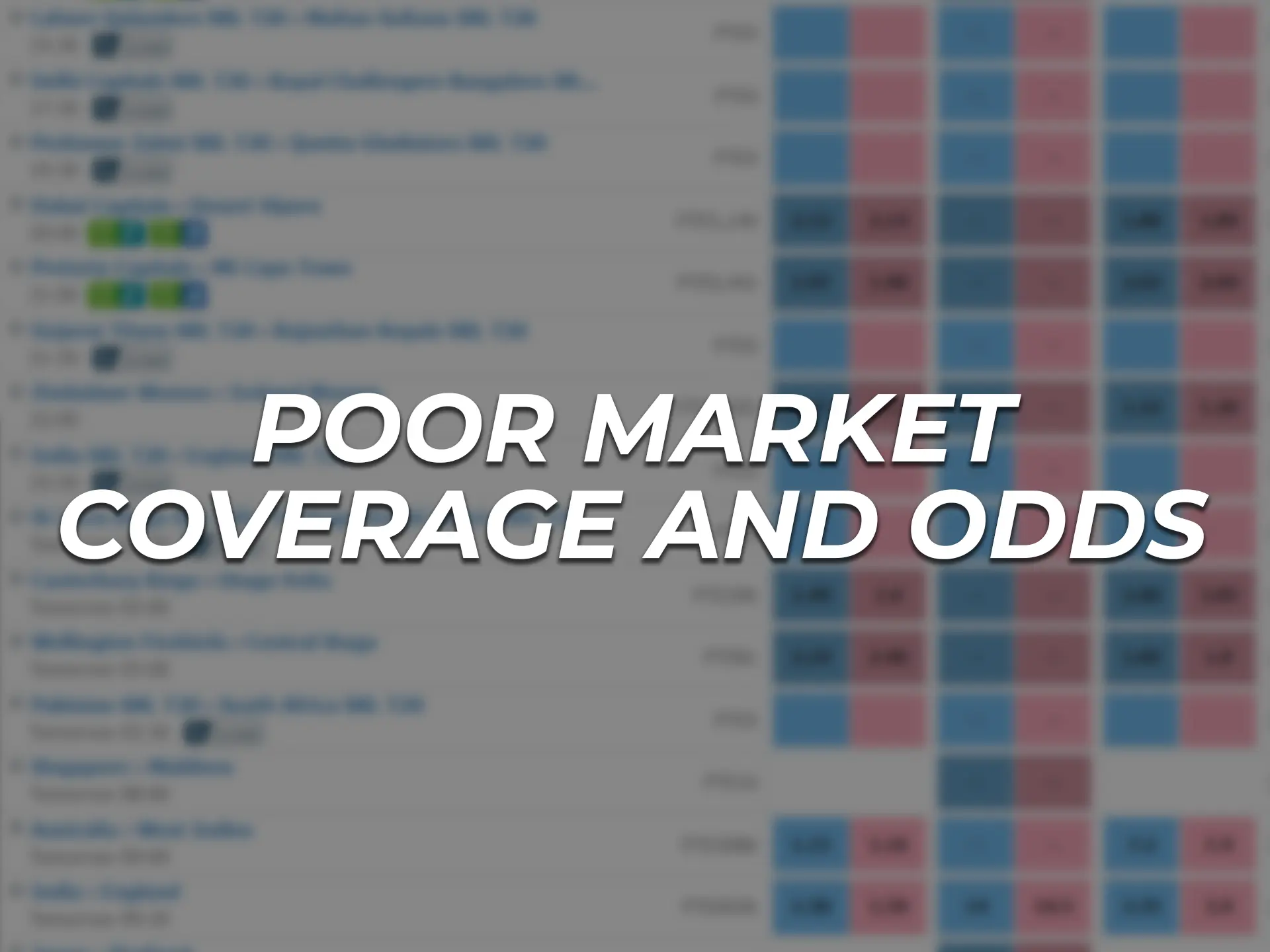 Pay attention to the competitive odds at each bookmaker.