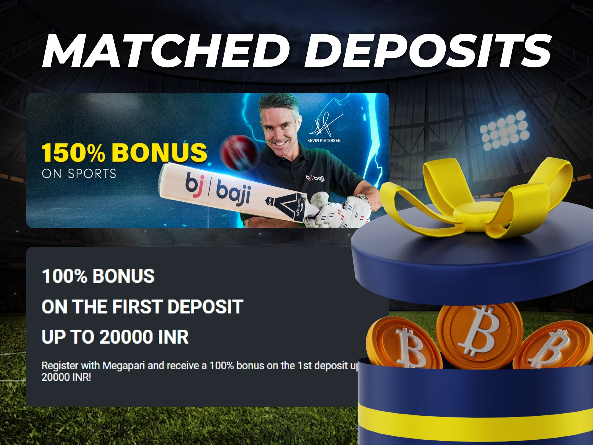 Make a deposit at these crypto betting sites and get a nice matched deposit bonus.