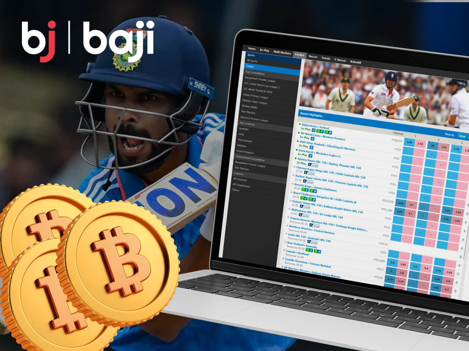 Bet on cricket with cryptocurrency at Baji.