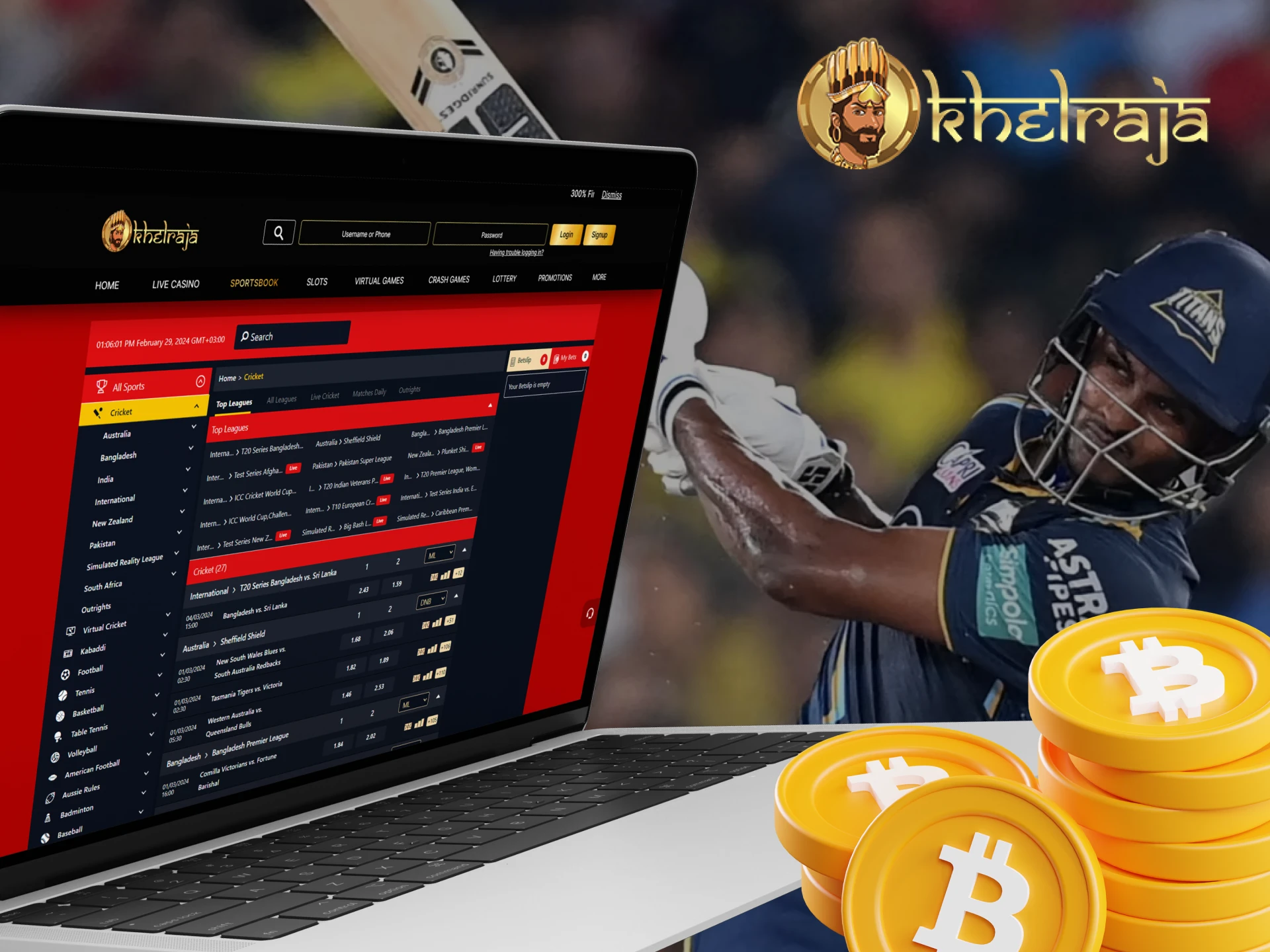 If you are a cricket lover, bet on the sport using cryptocurrency at Khelraja.