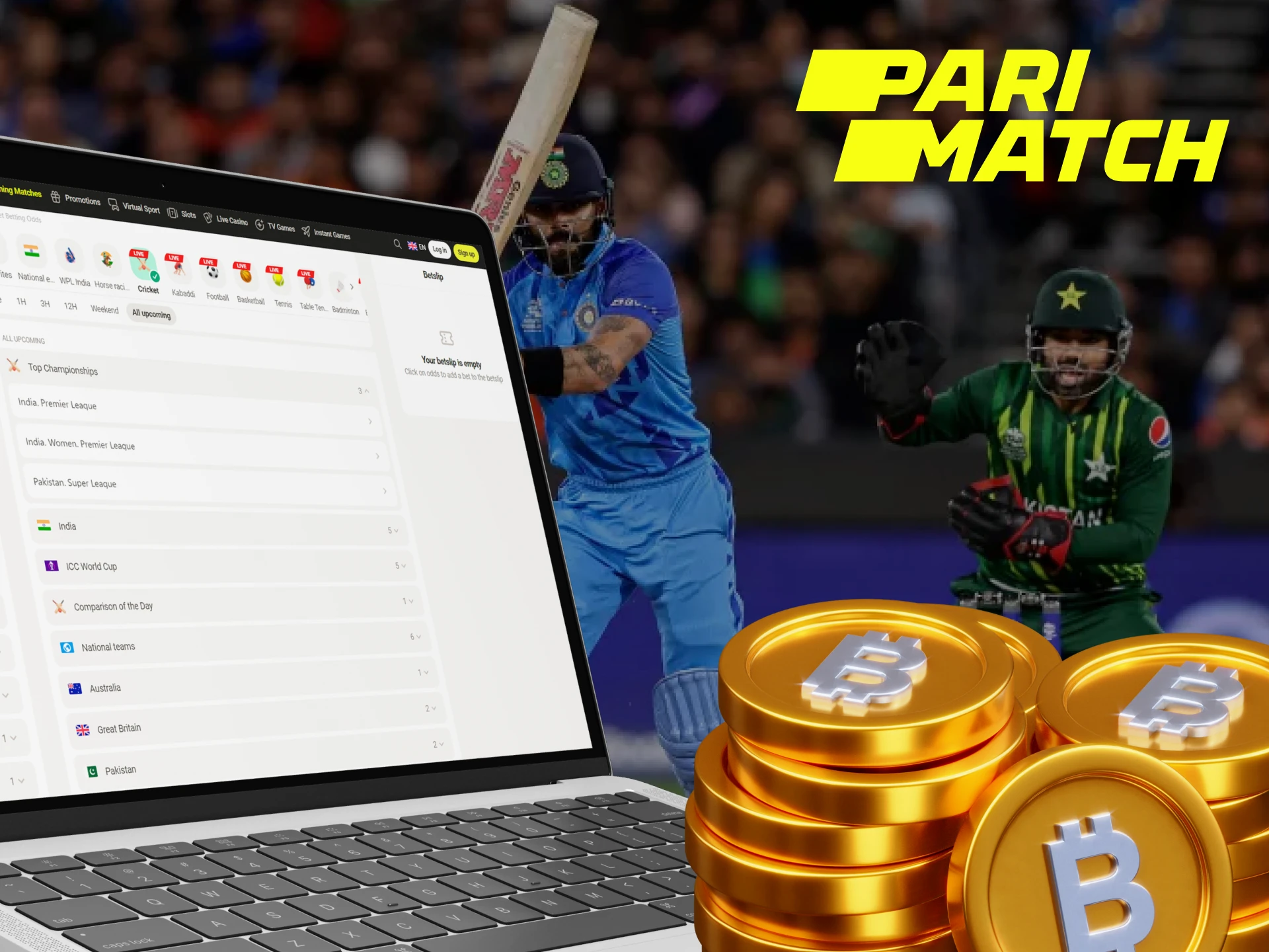 Bet on cricket with cryptocurrency at Parimatch.