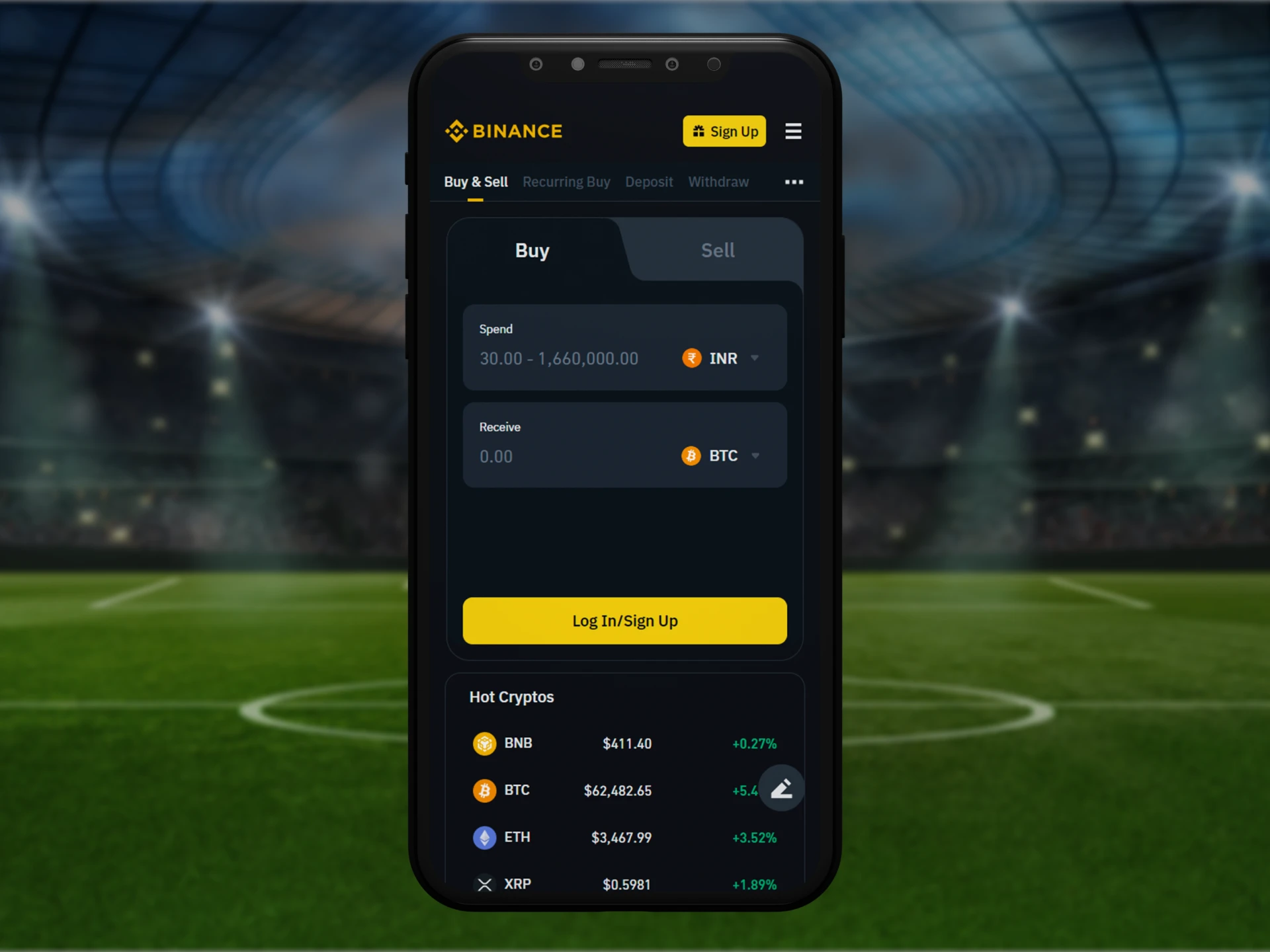 Before betting on sports, buy cryptocurrency from a reliable exchange platform.