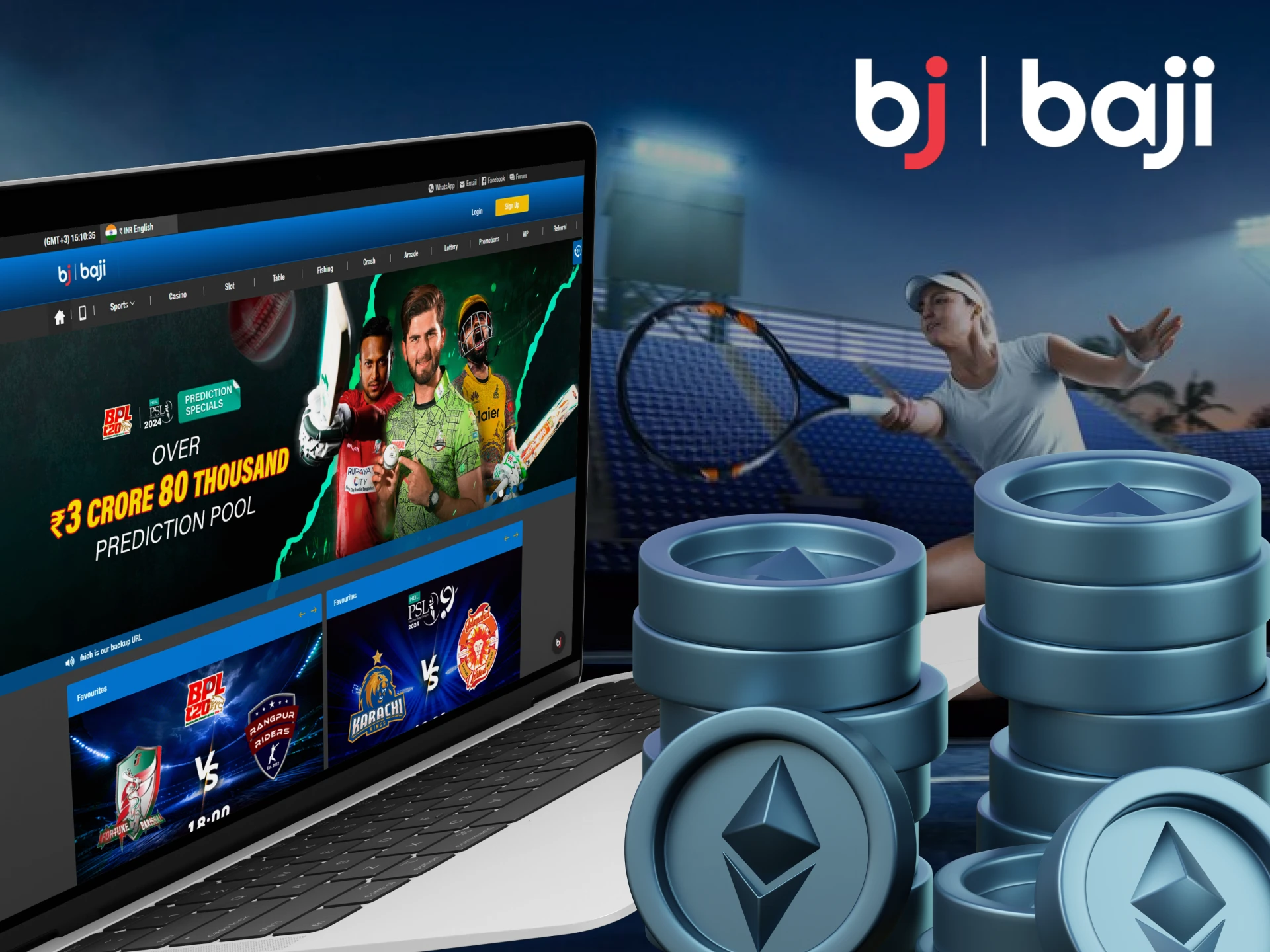 Bet on sports with cryptocurrency at Baji.