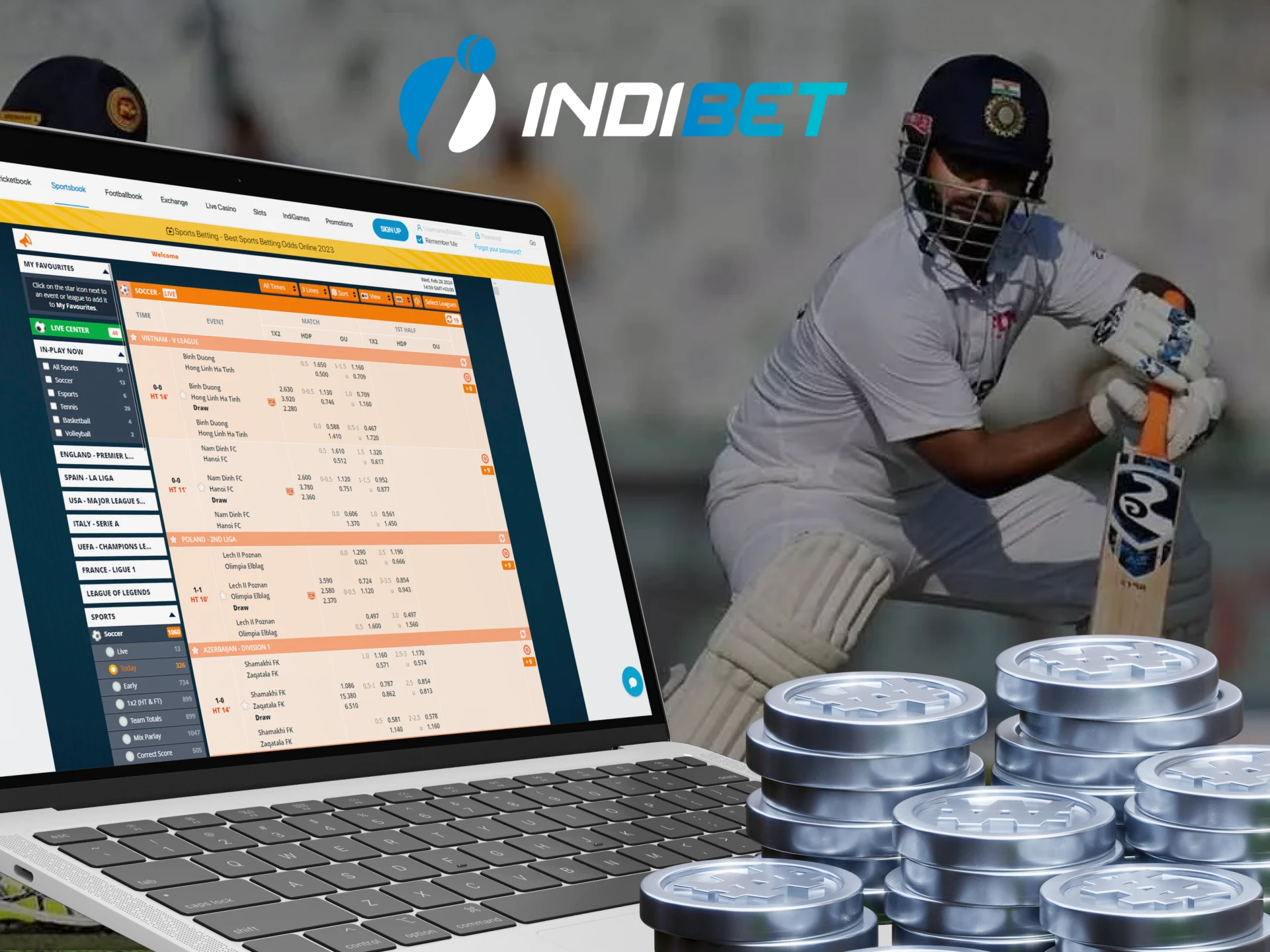 Bet on sports using cryptocurrency at Indibet.