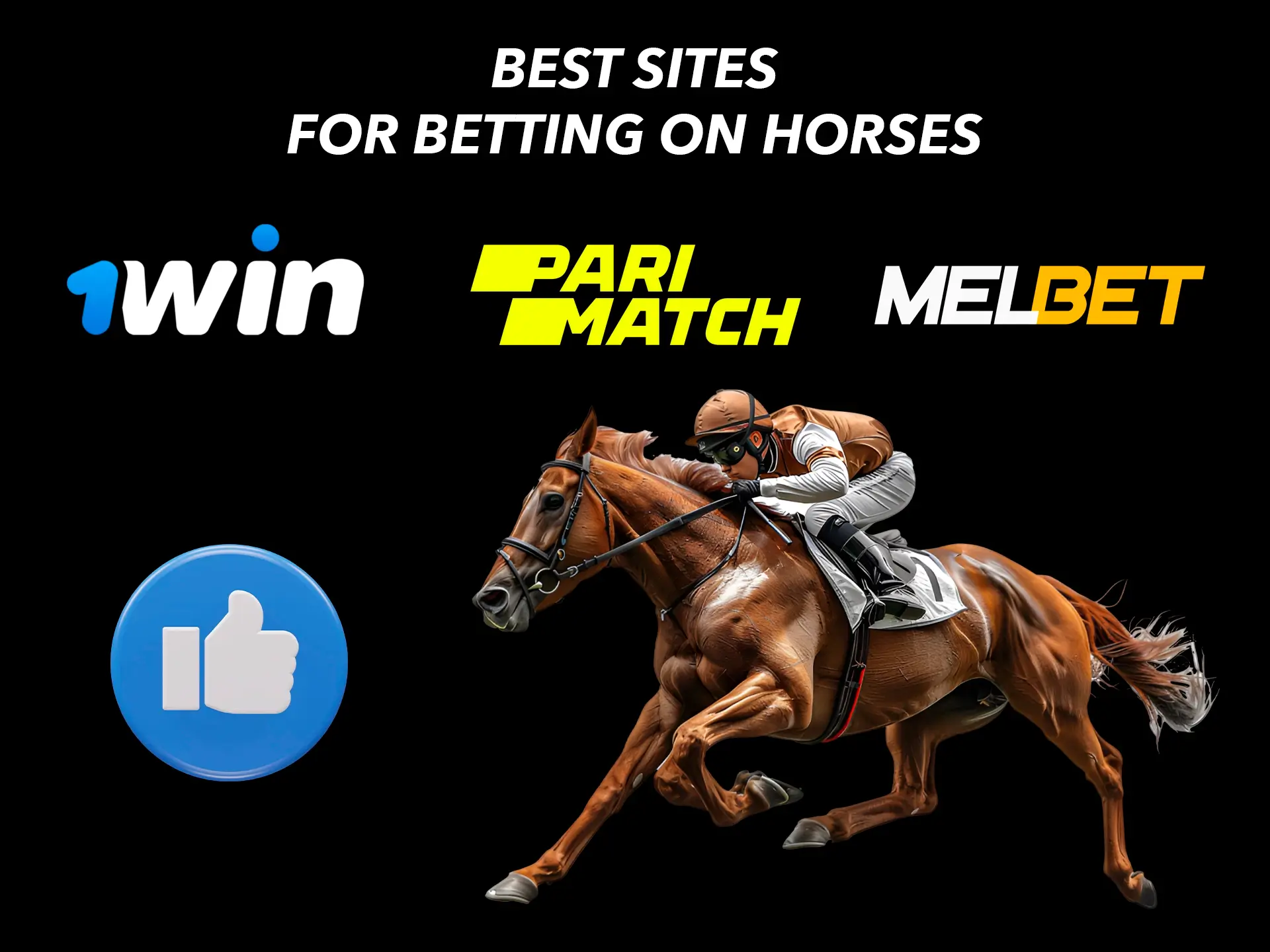 1Win, Parimatch and Melbet are the best sites with big bonuses for betting on horse racing.
