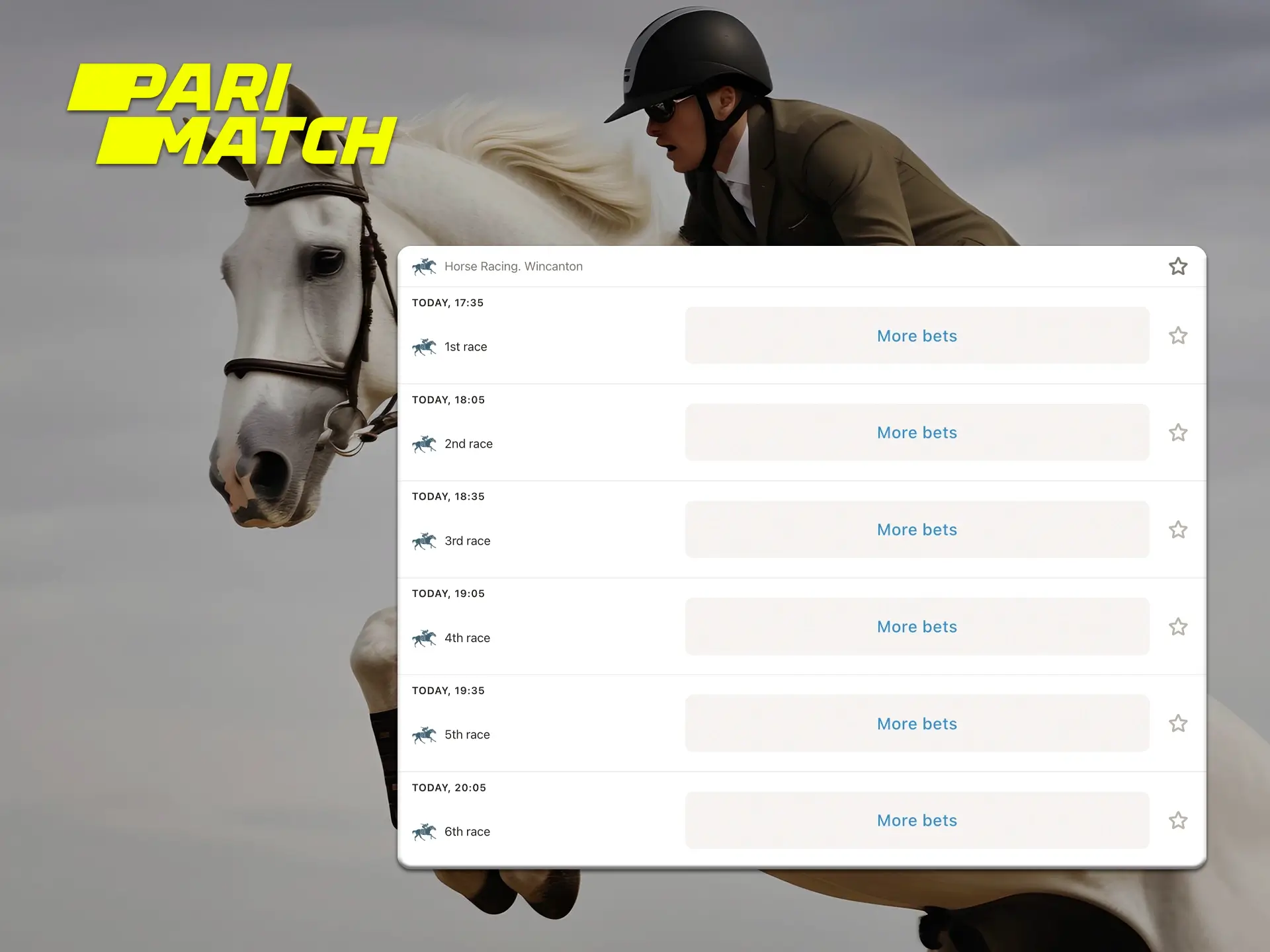 The Parimatch bookmaker website is great for betting on horse racing.
