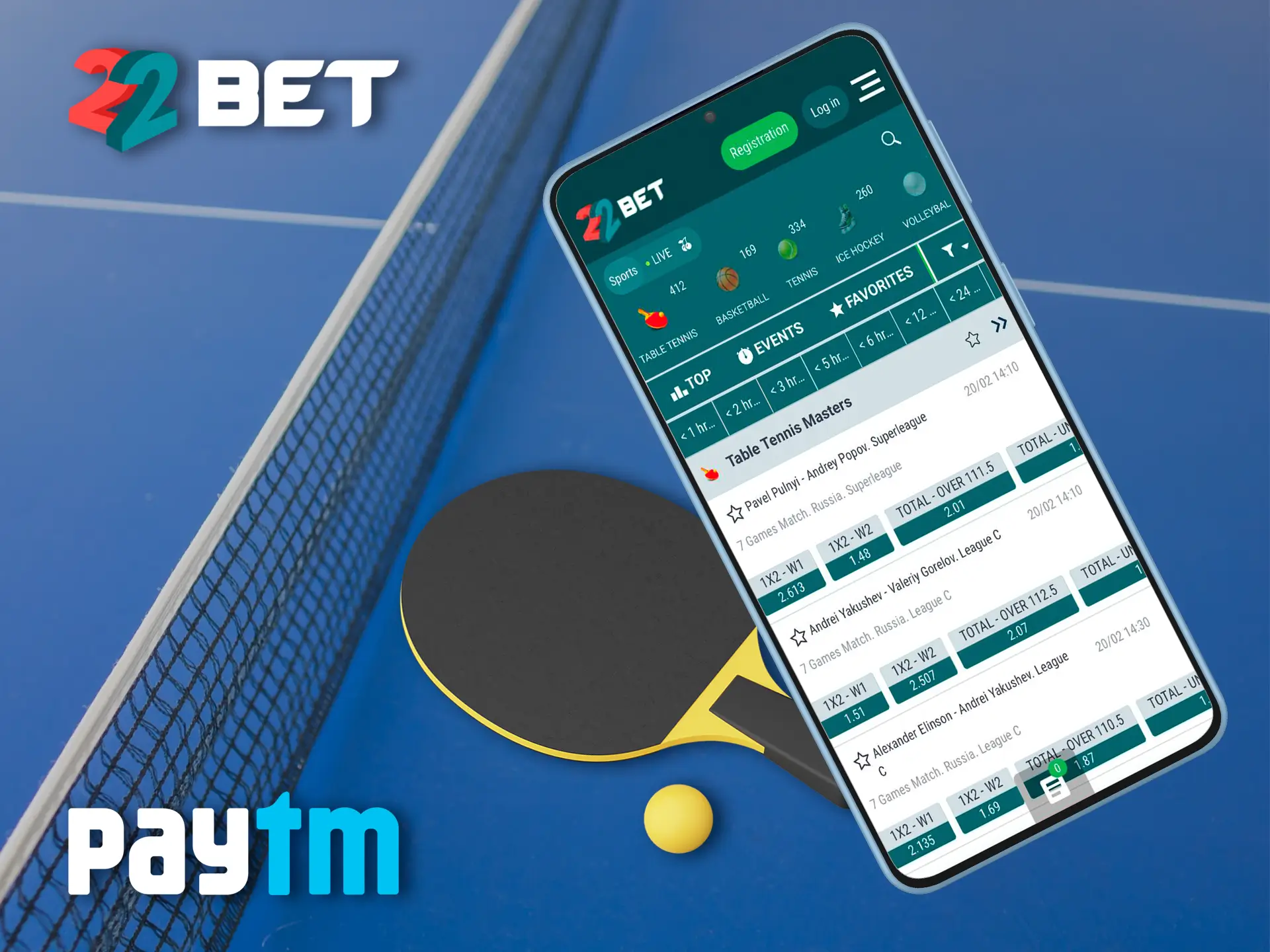 You'll find great design and fast commission-free top-ups in the 22Bet app.