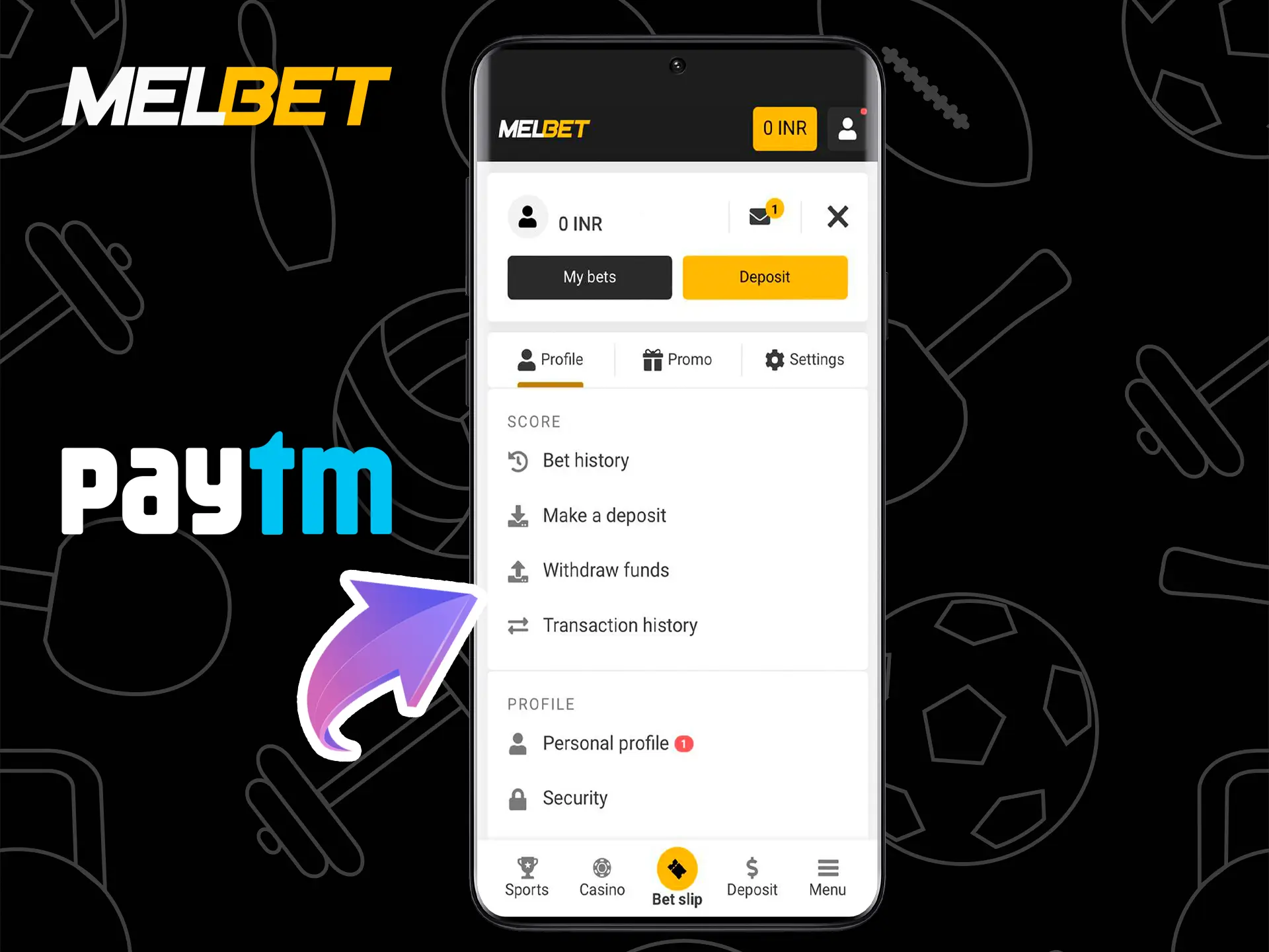 Open the Melbet mobile site.