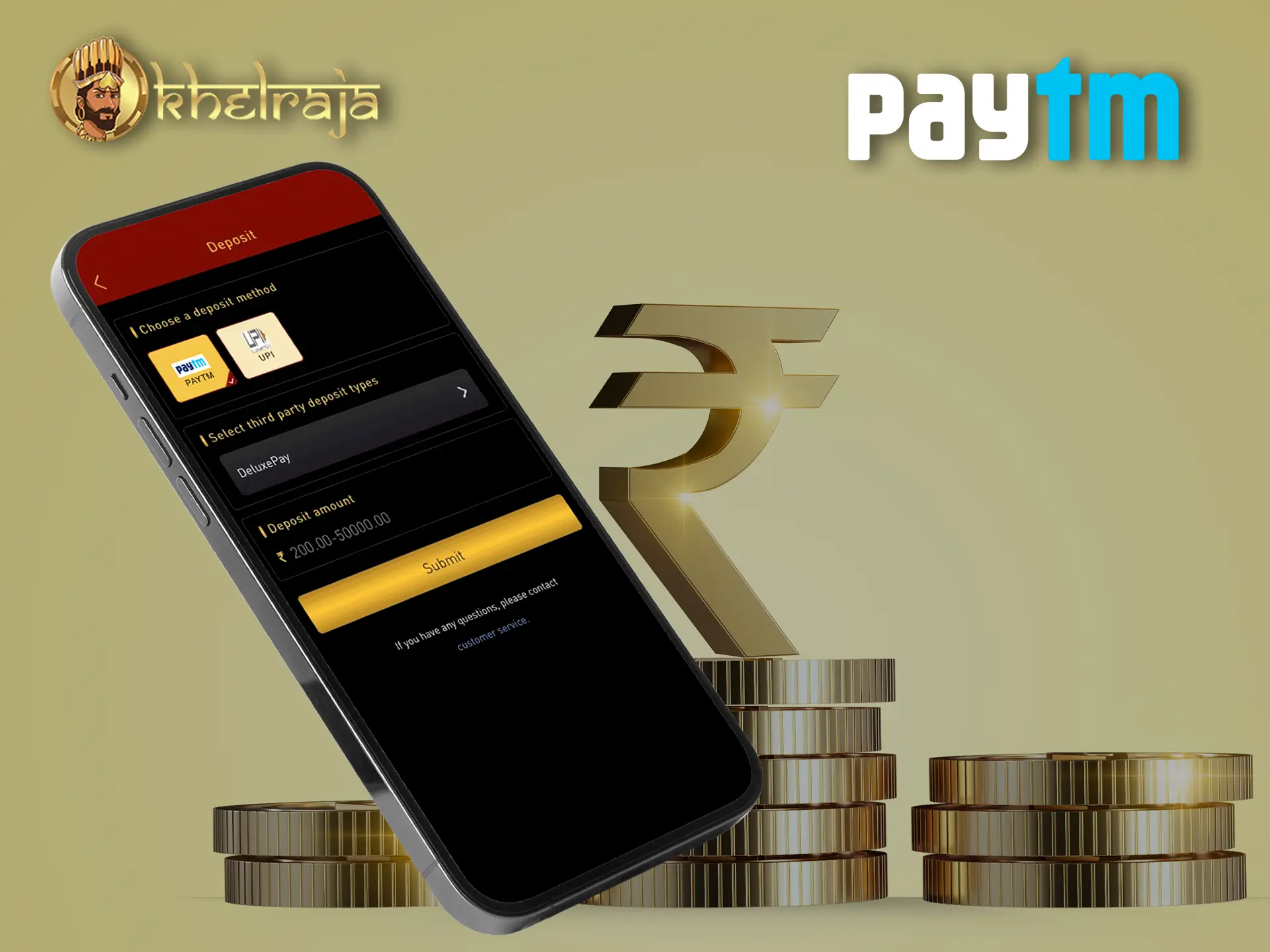 Khelraja Casino has a long-standing partnership with PayTm so you are free to use the payments you need.