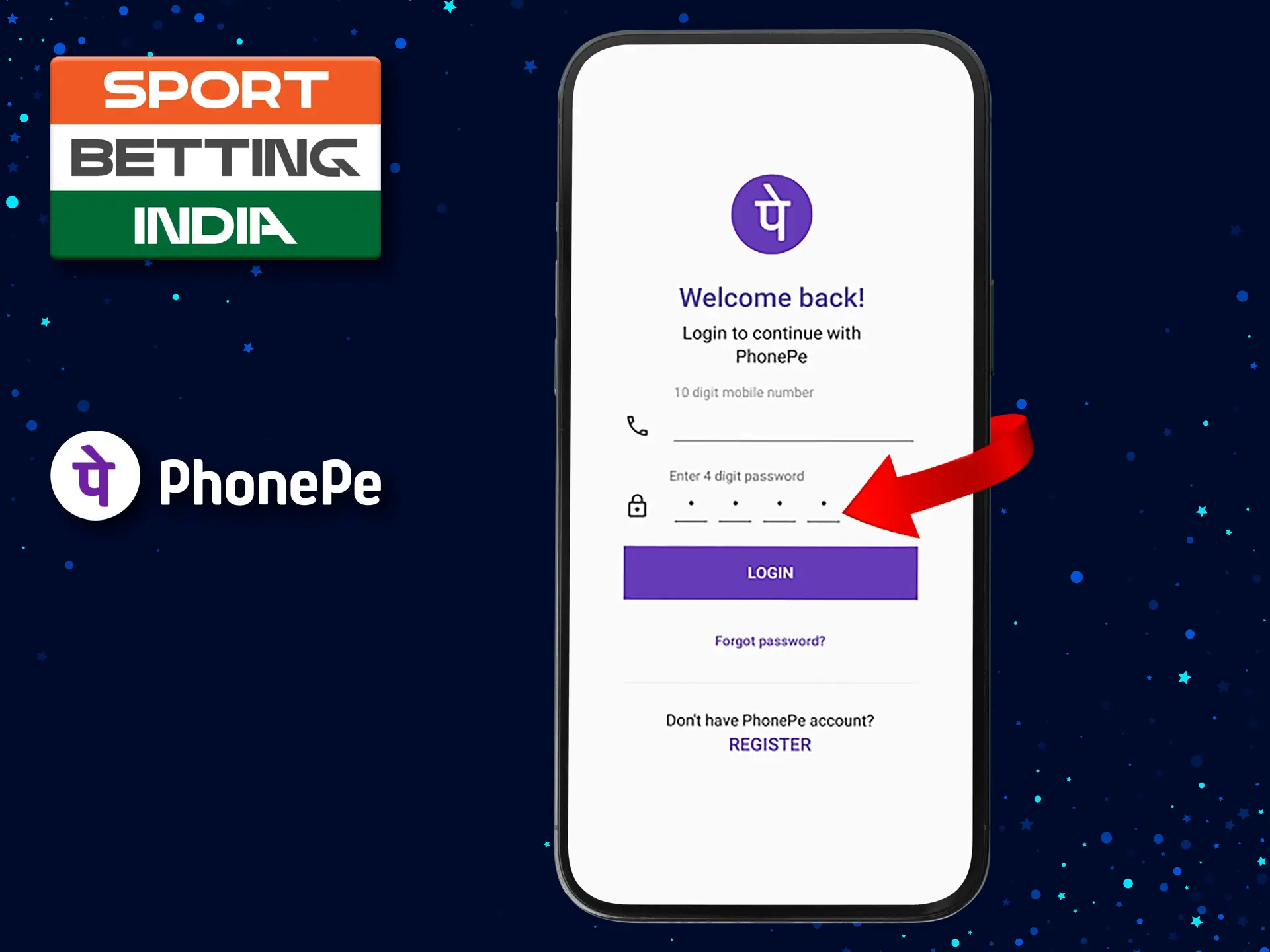 Create your short password to have quick access to your PhonePe wallet.