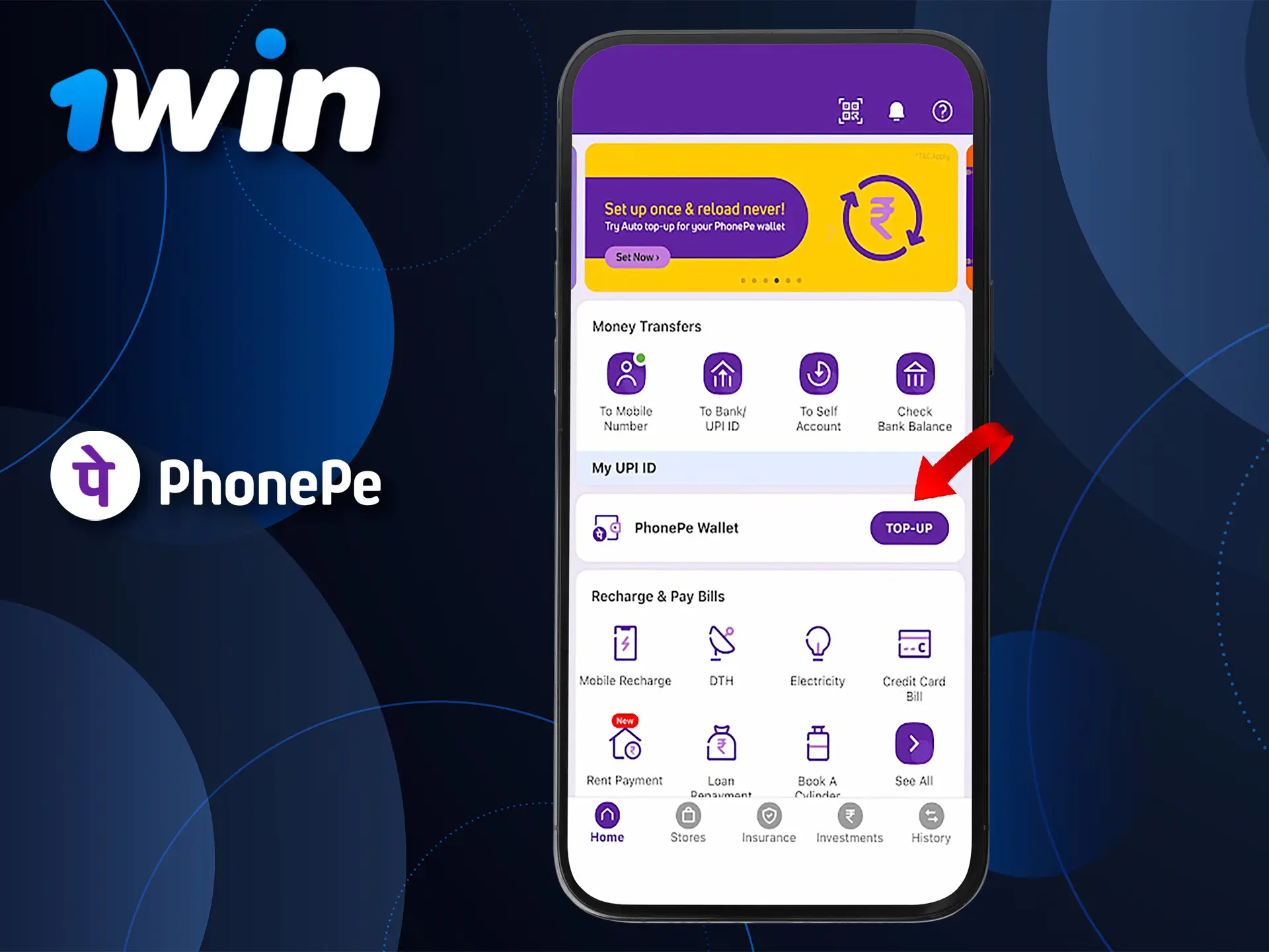 Add your card to PhonePe and make your first wallet top-up.