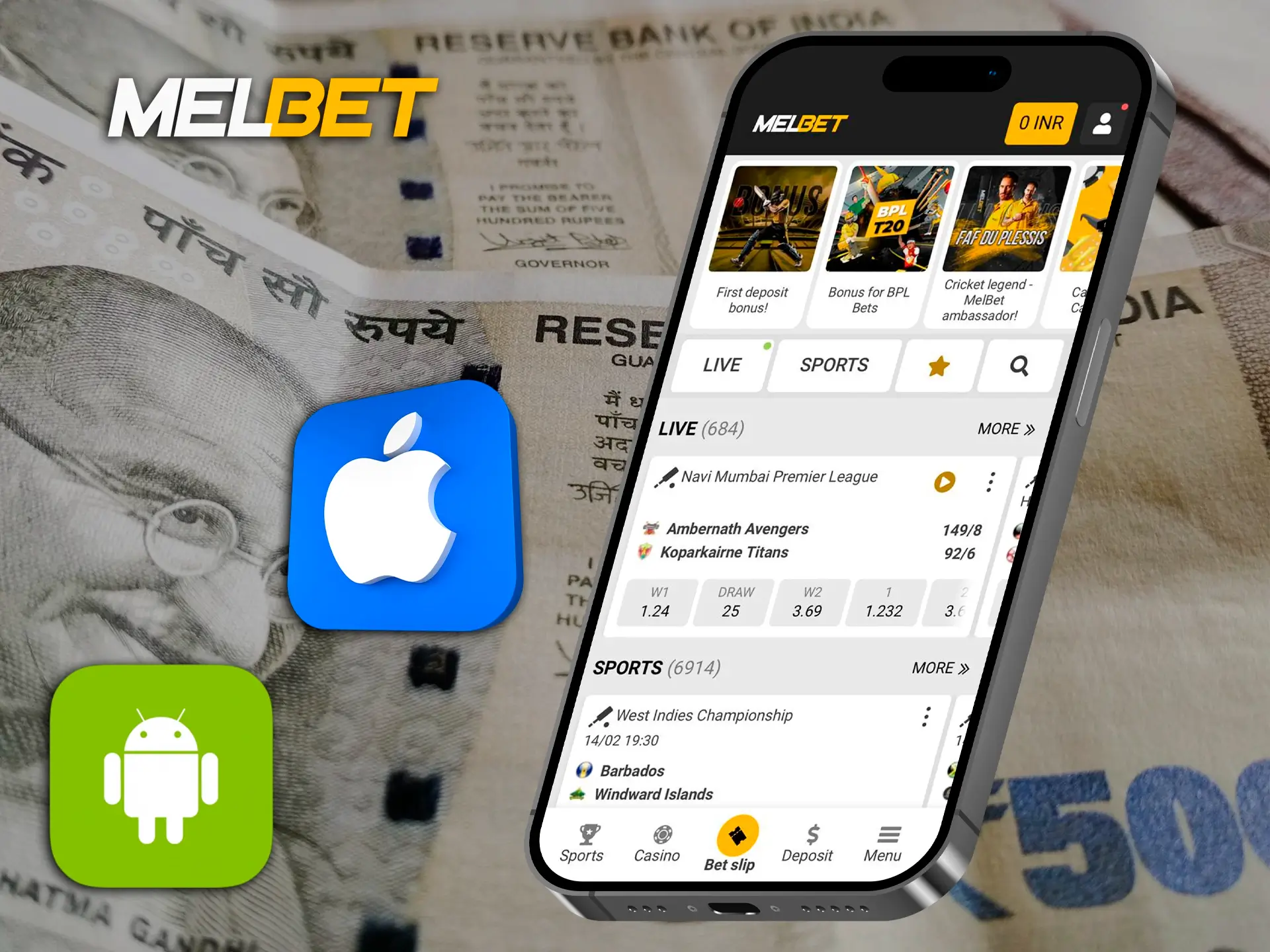 The ios and android version of the Melbet app has an instant withdrawal feature.