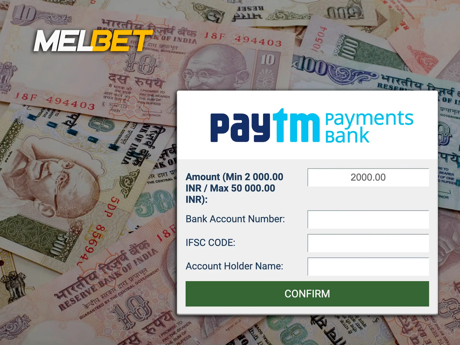 PayTm and Melbet have been co-operating for a long time and allow their customers to withdraw their funds without any problems.