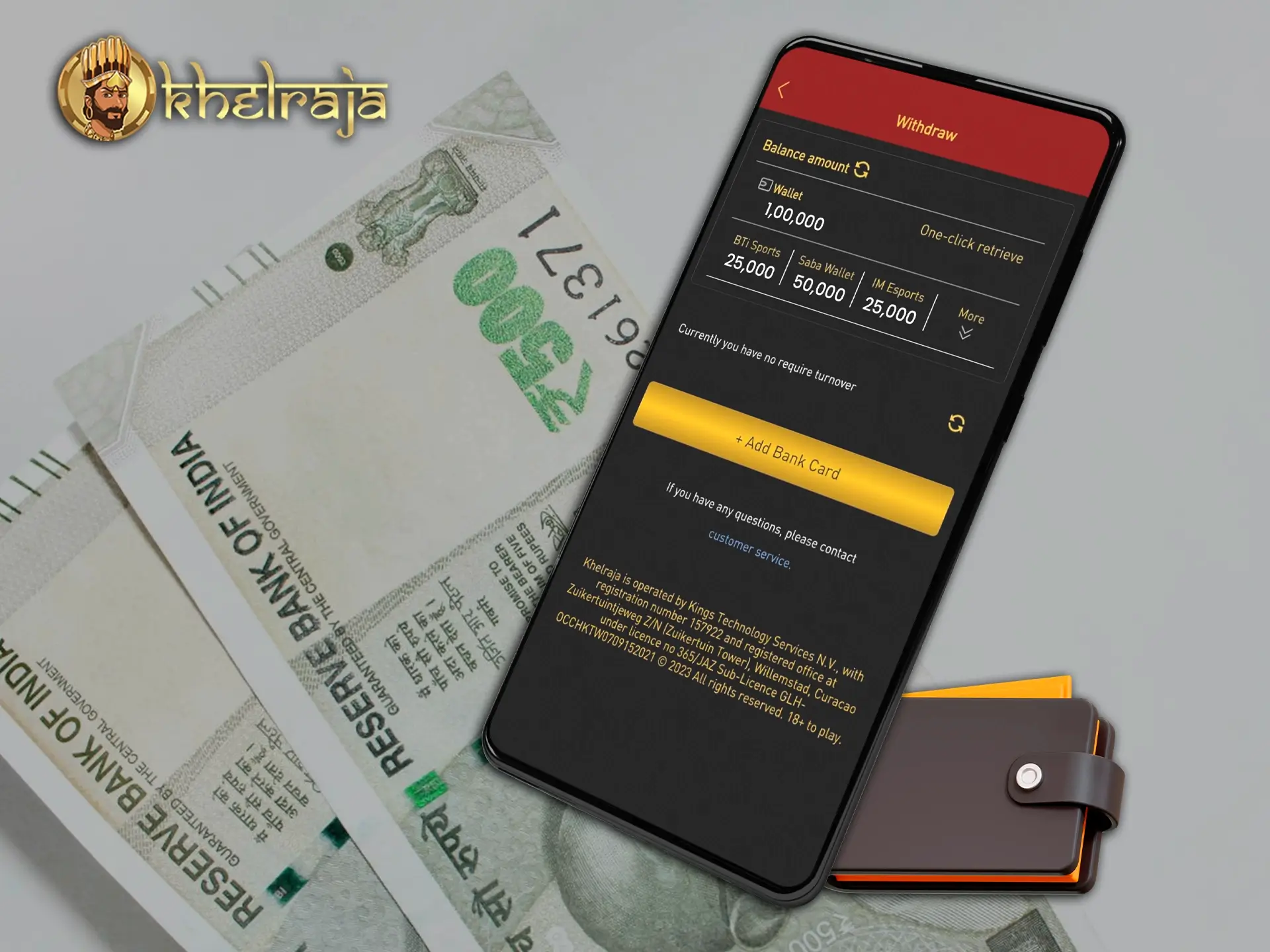 Choose your convenient withdrawal at the best Khelraja casino.