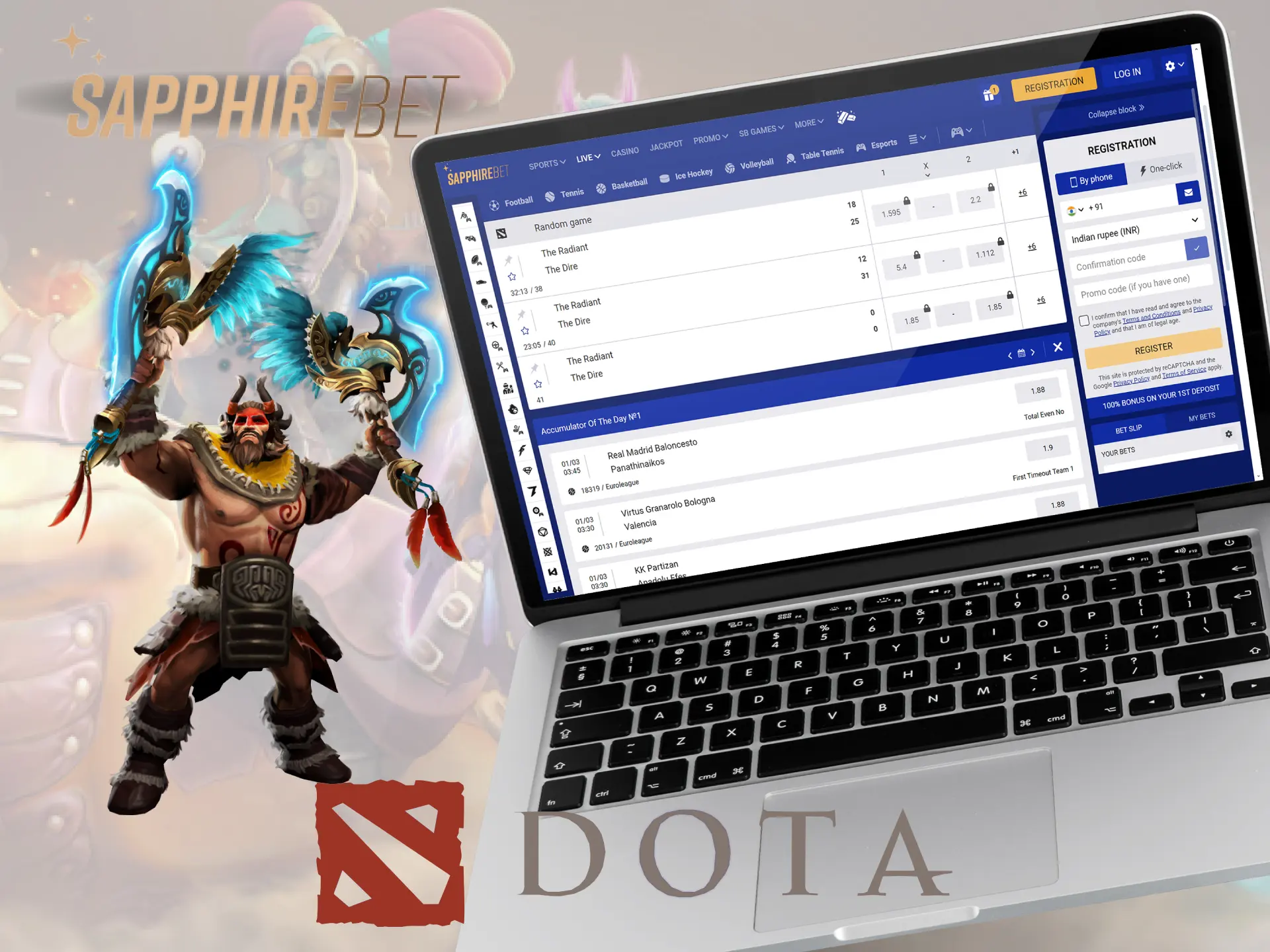 Betting on Dota 2 at SapphireBet is a favorable option for cyber sports bettors.