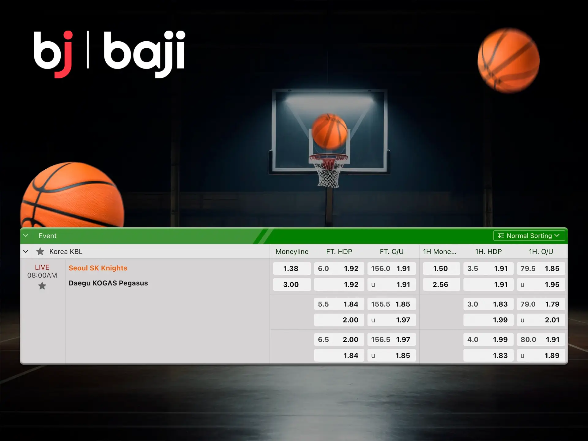 Bet at Baji on high odds in basketball and withdraw your funds instantly.